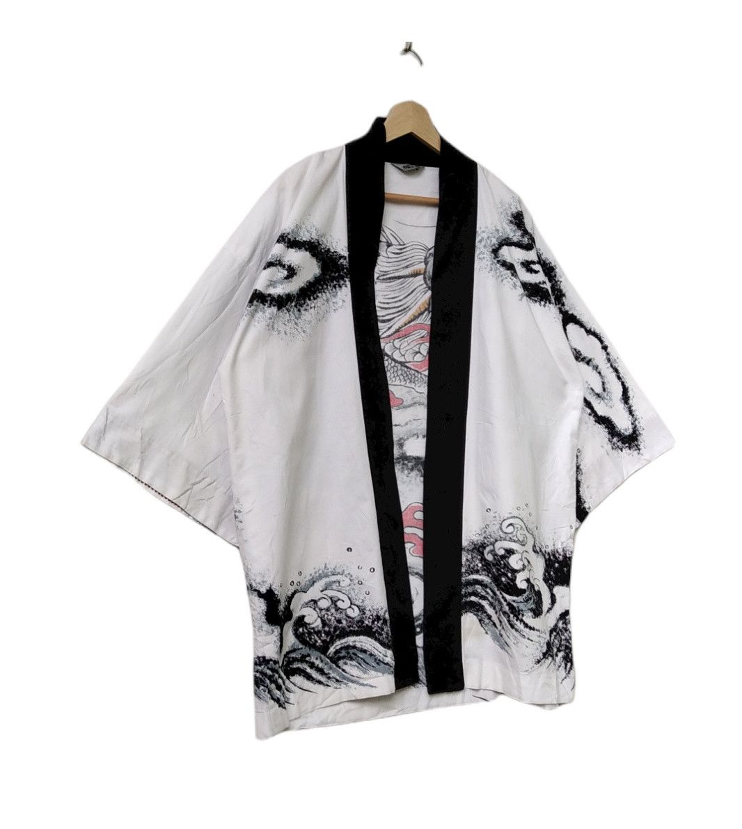 Vintage Limited🔥Silk Kimono Japan Dragon Over Print Style Size US L / EU 52-54 / 3 - 7 Thumbnail