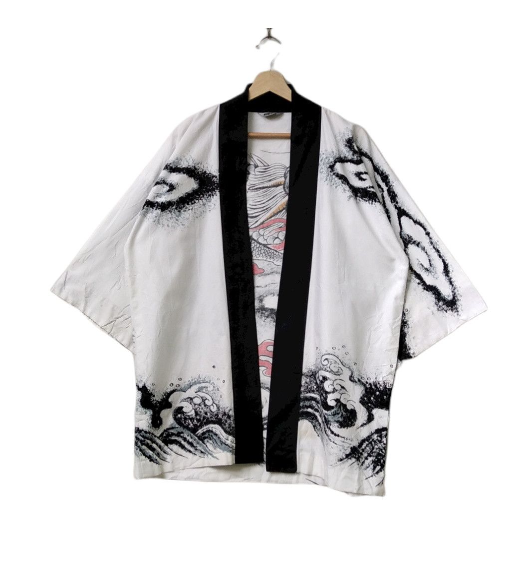 Vintage Limited🔥Silk Kimono Japan Dragon Over Print Style Size US L / EU 52-54 / 3 - 5 Thumbnail