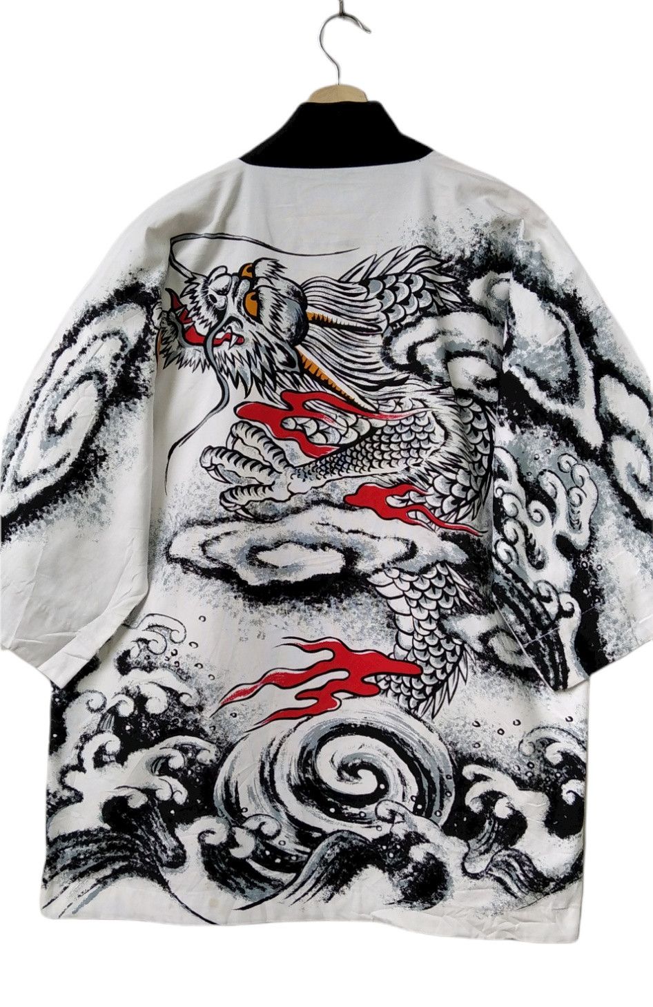 Vintage Limited🔥Silk Kimono Japan Dragon Over Print Style Size US L / EU 52-54 / 3 - 4 Thumbnail