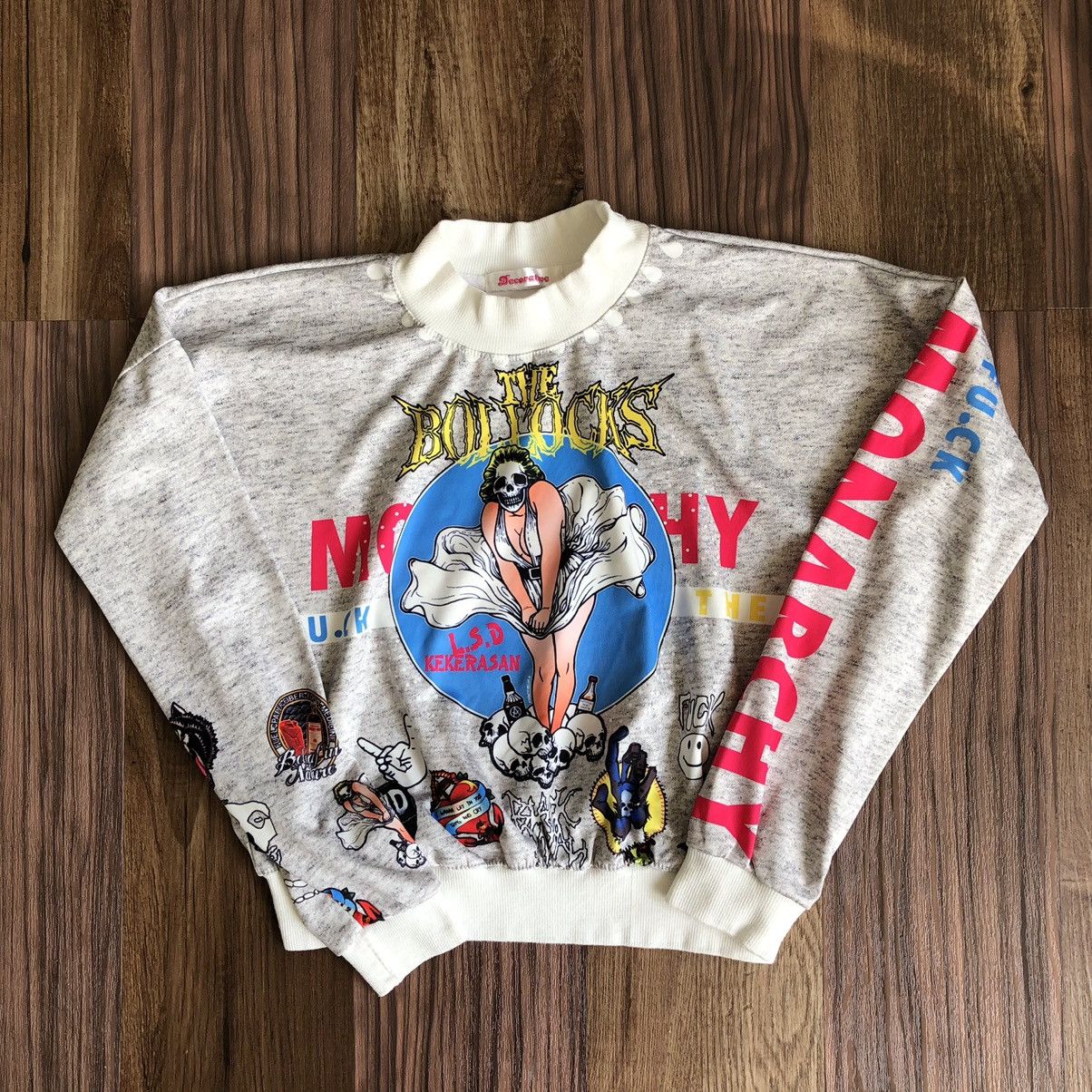 Band Tees × Vintage The Bollocks Monarchy Punkrock Crewneck Size S / US 4 / IT 40 - 8 Thumbnail