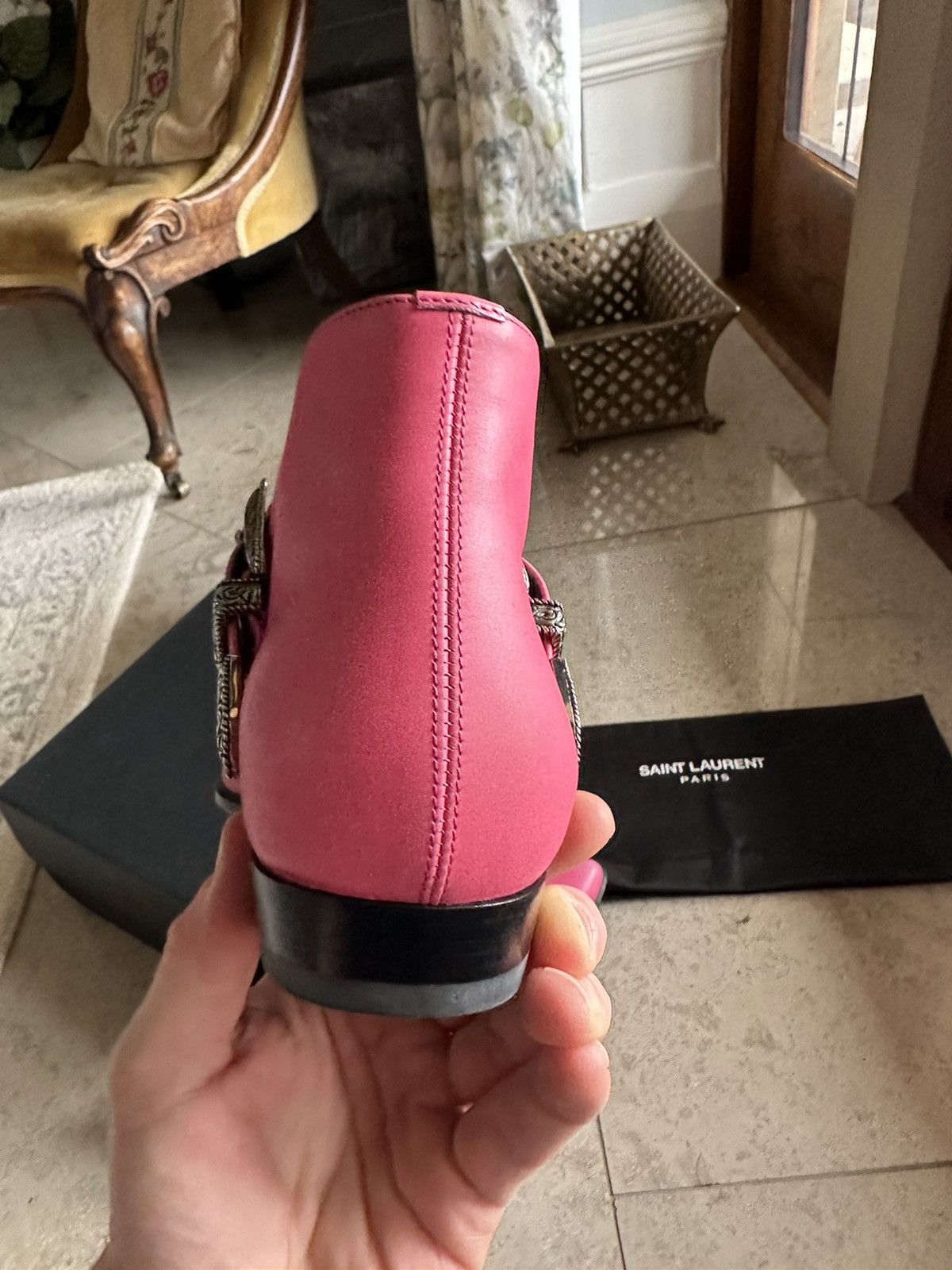 Saint Laurent Paris Grail SS14 Saint Laurent Duckies Pink double buckle Hedi Size US 7 / EU 40 - 8 Thumbnail