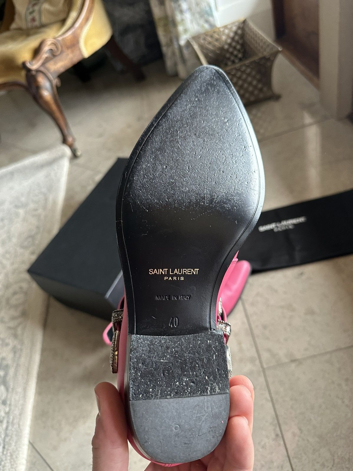 Saint Laurent Paris Grail SS14 Saint Laurent Duckies Pink double buckle Hedi Size US 7 / EU 40 - 9 Thumbnail