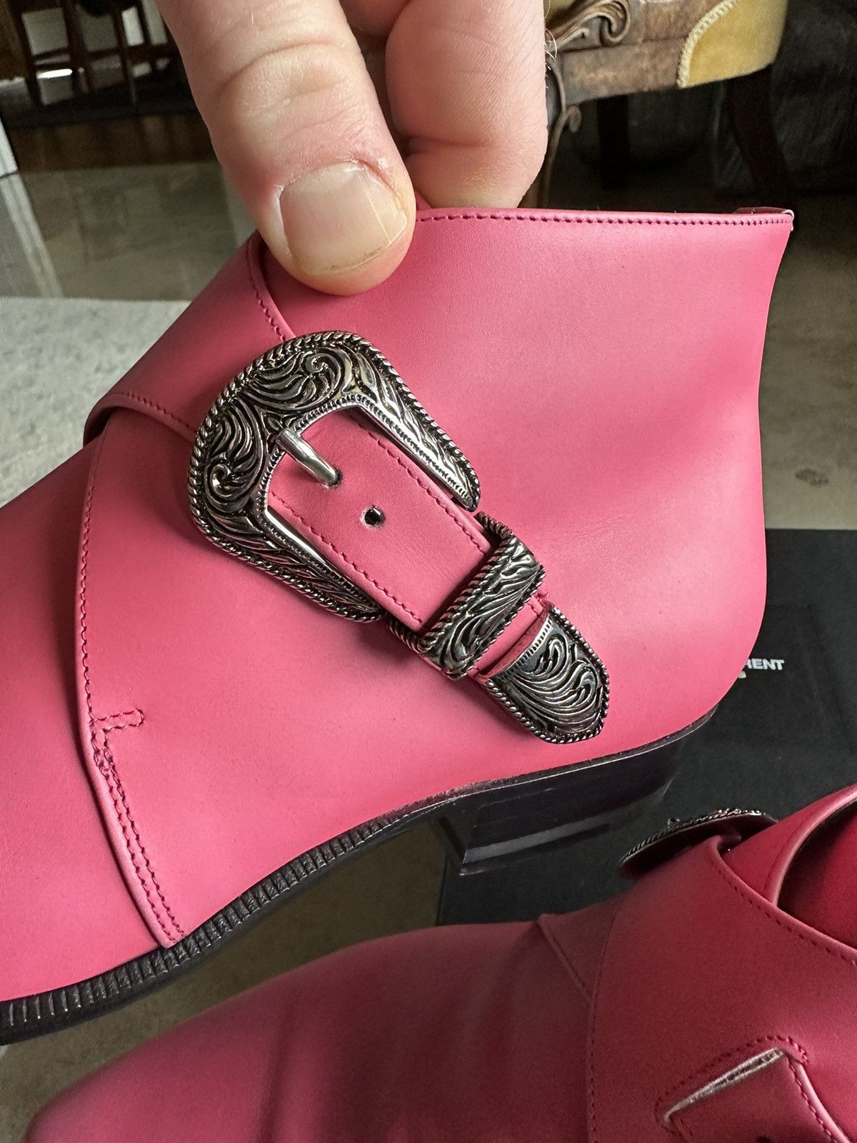Saint Laurent Paris Grail SS14 Saint Laurent Duckies Pink double buckle Hedi Size US 7 / EU 40 - 18 Thumbnail