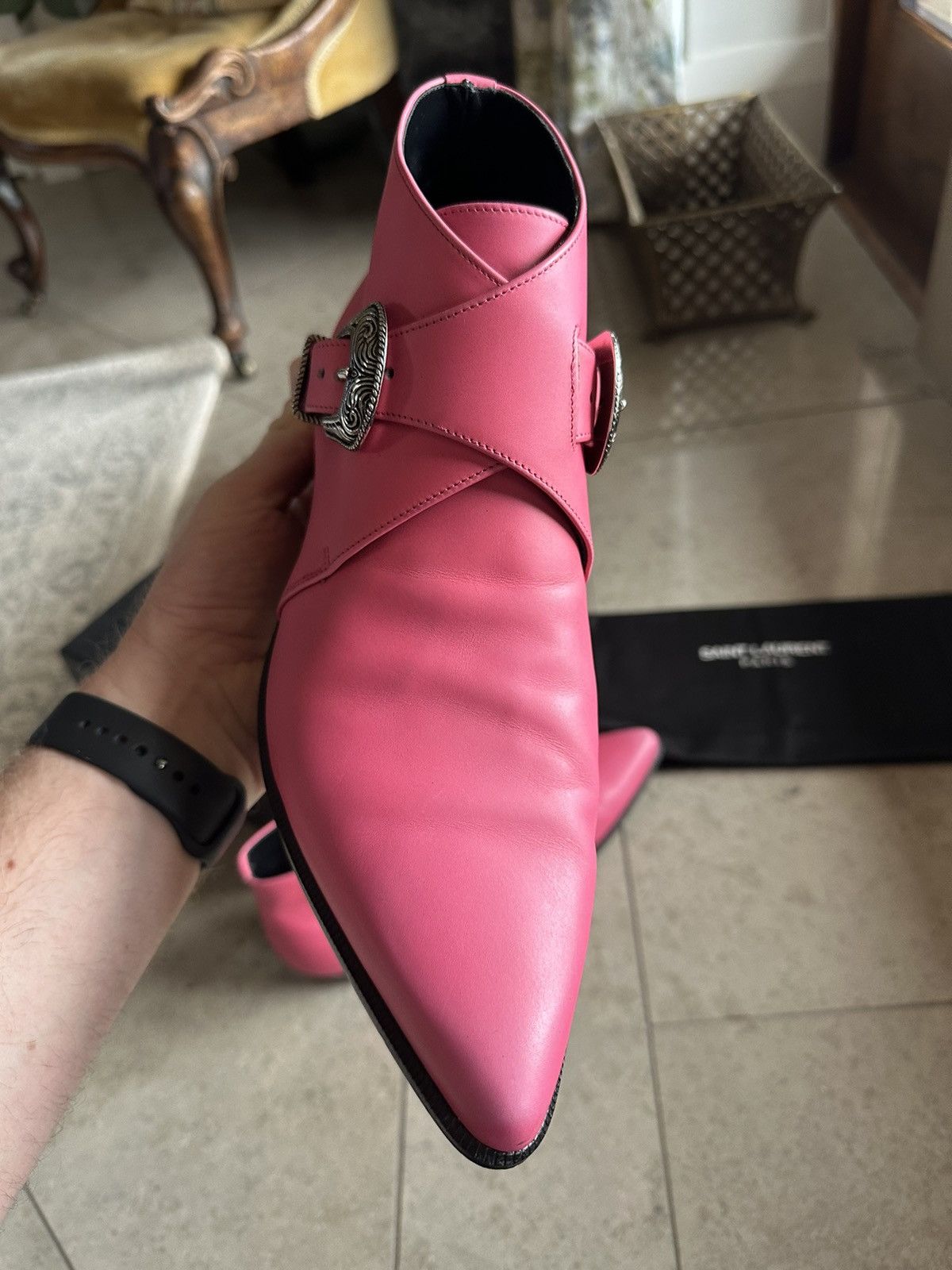 Saint Laurent Paris Grail SS14 Saint Laurent Duckies Pink double buckle Hedi Size US 7 / EU 40 - 6 Thumbnail