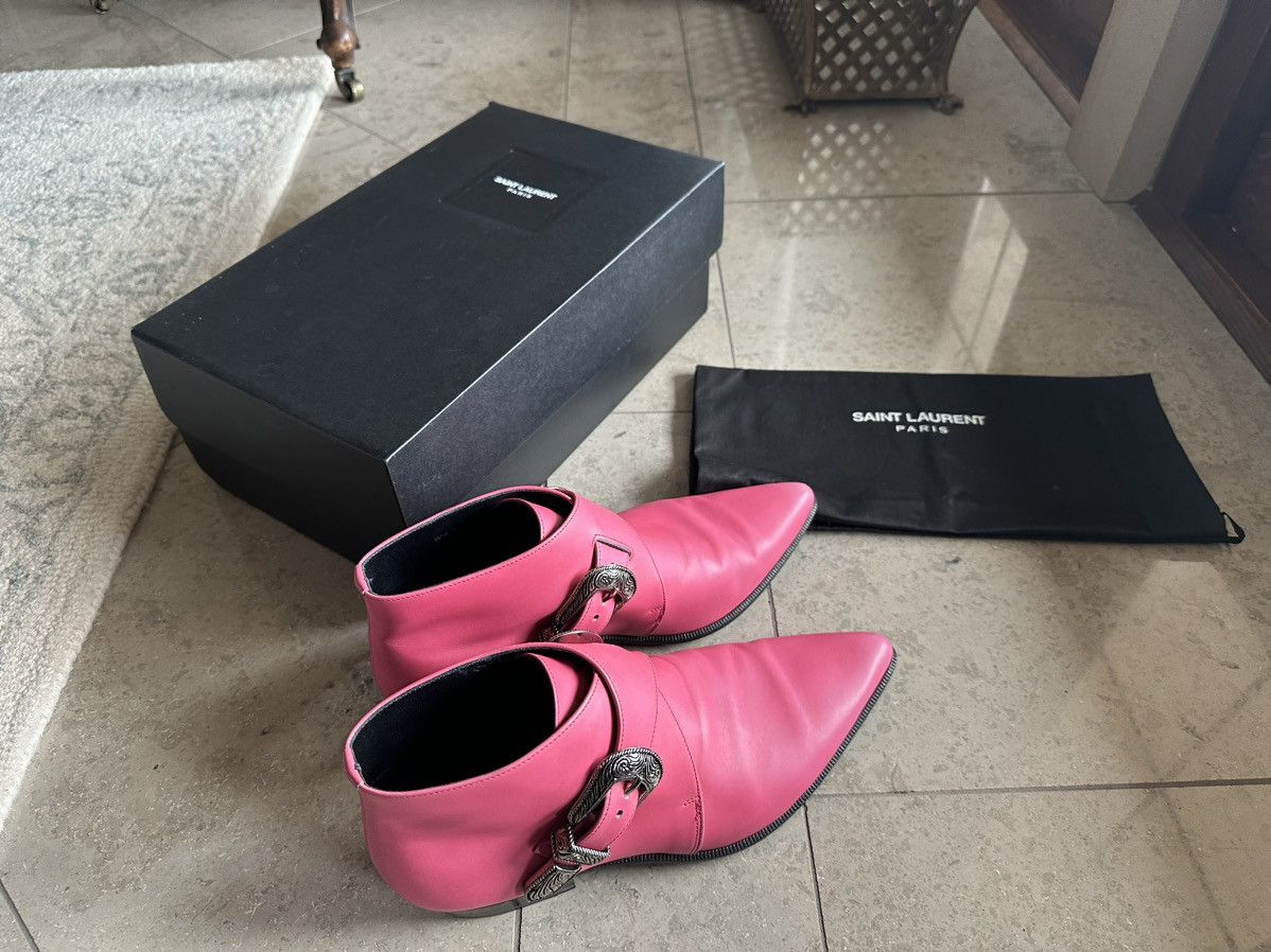 Saint Laurent Paris Grail SS14 Saint Laurent Duckies Pink double buckle Hedi Size US 7 / EU 40 - 4 Thumbnail
