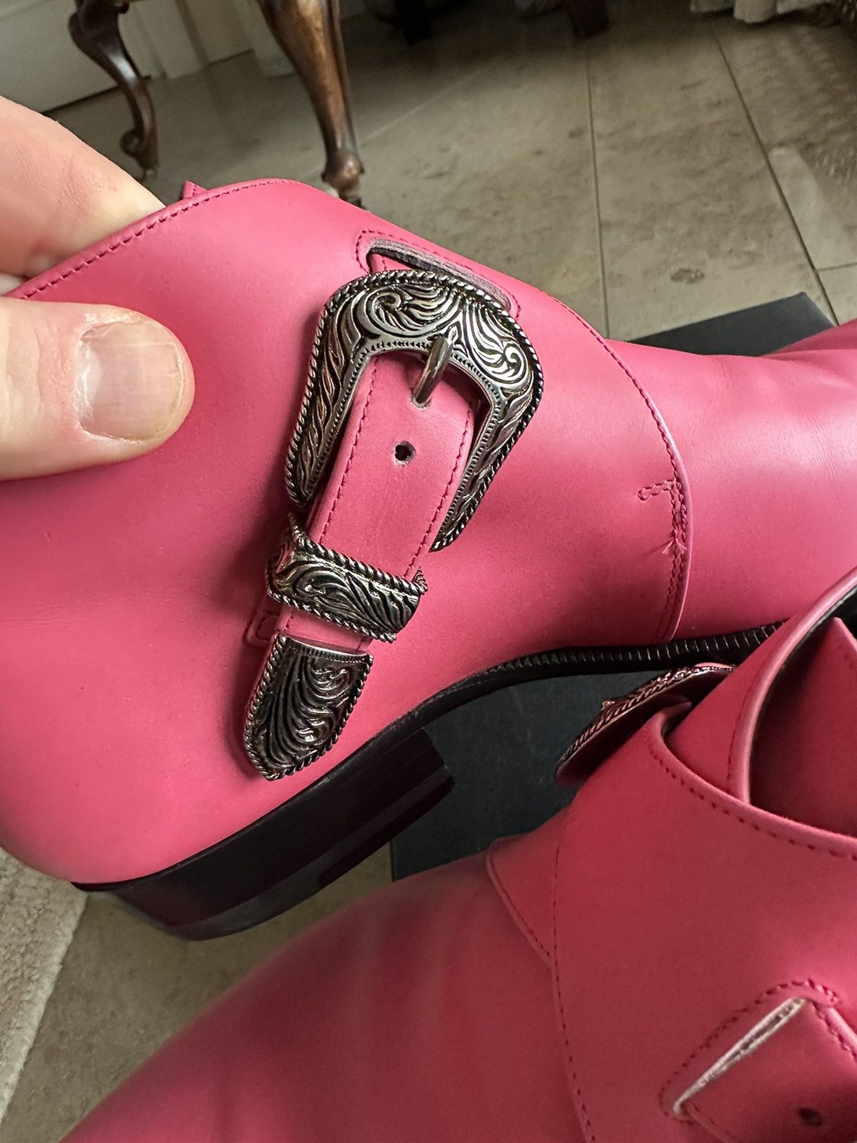 Saint Laurent Paris Grail SS14 Saint Laurent Duckies Pink double buckle Hedi Size US 7 / EU 40 - 17 Thumbnail