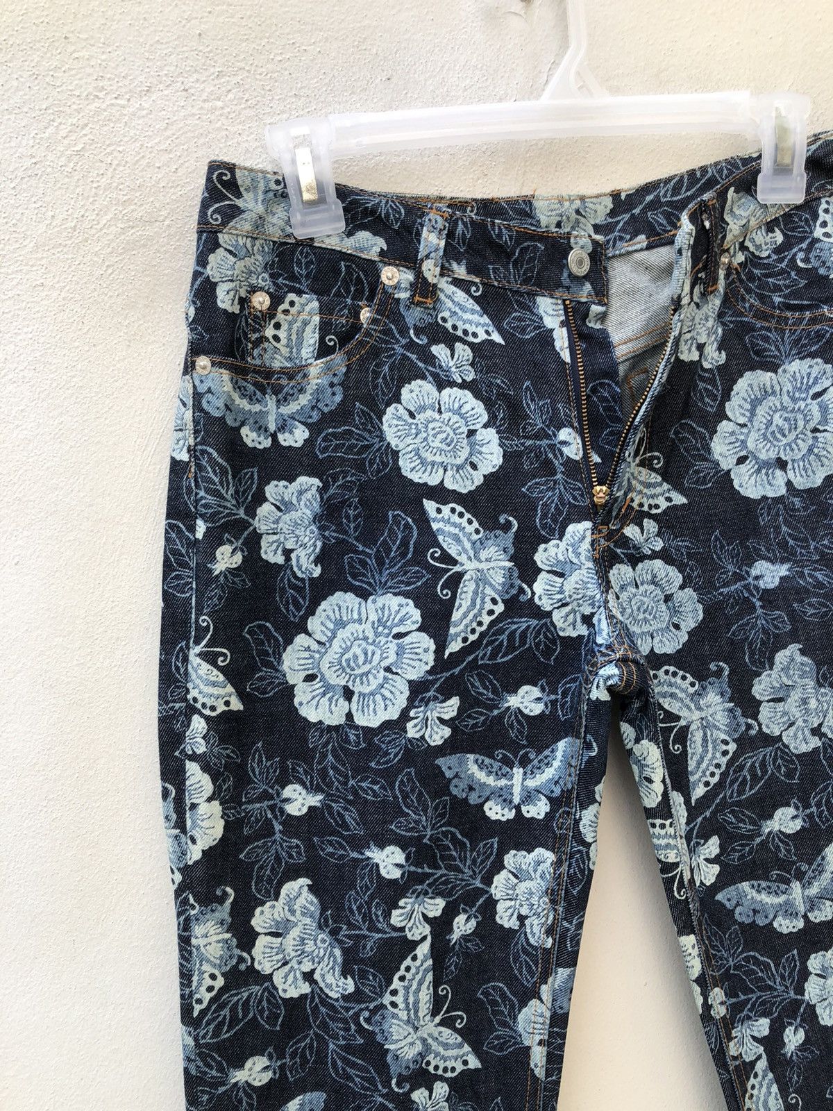 Hysteric Glamour Vintage Ozone Community Japan Butterfly Denim Flare Jeans Size US 29 - 6 Thumbnail