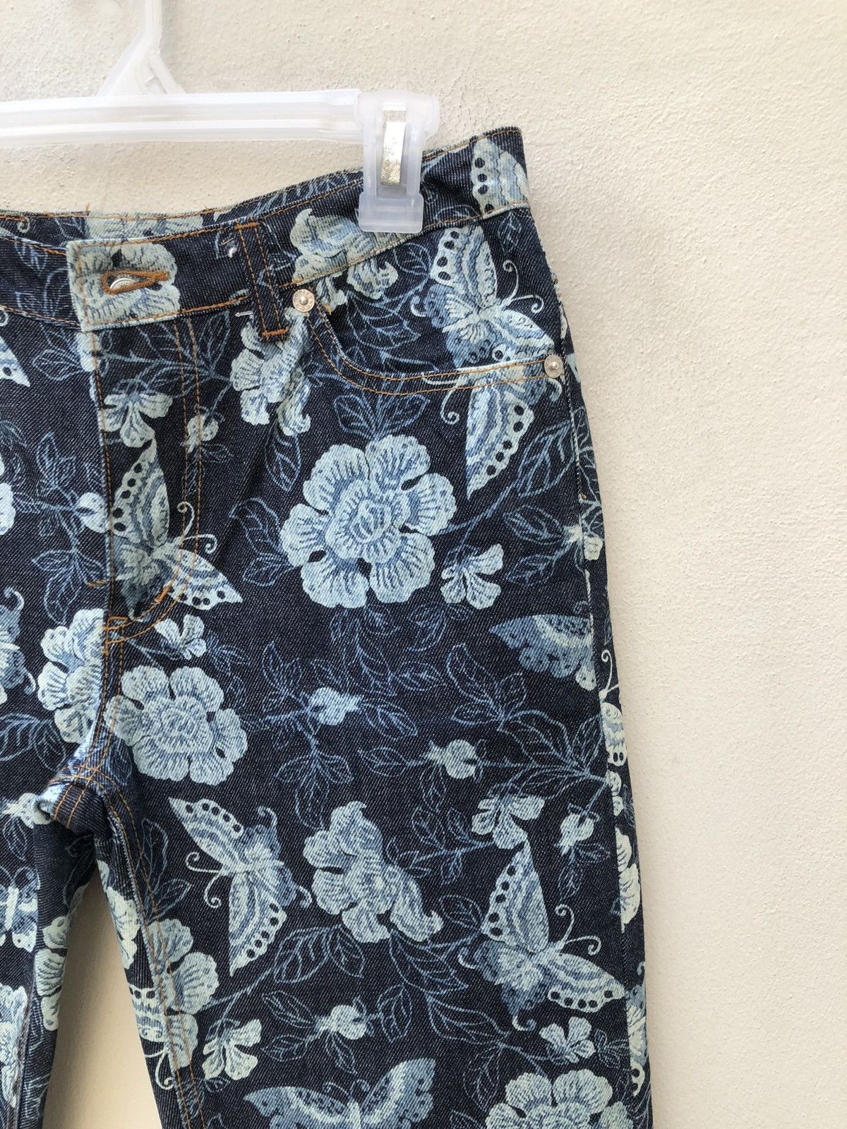 Hysteric Glamour Vintage Ozone Community Japan Butterfly Denim Flare Jeans Size US 29 - 9 Thumbnail