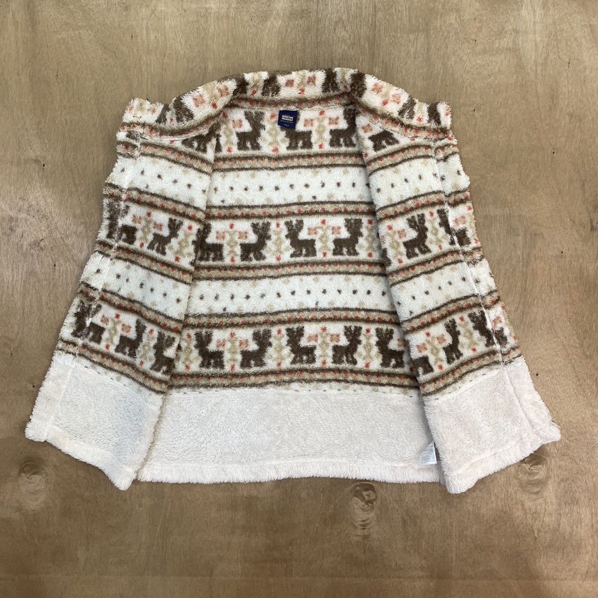 Aran Isles Knitwear × Japanese Brand × Northern Isles GERRY COSBY Vintage Fair Isle Fur Fleece Navajo Vest Jacket Size US M / EU 48-50 / 2 - 19 Thumbnail