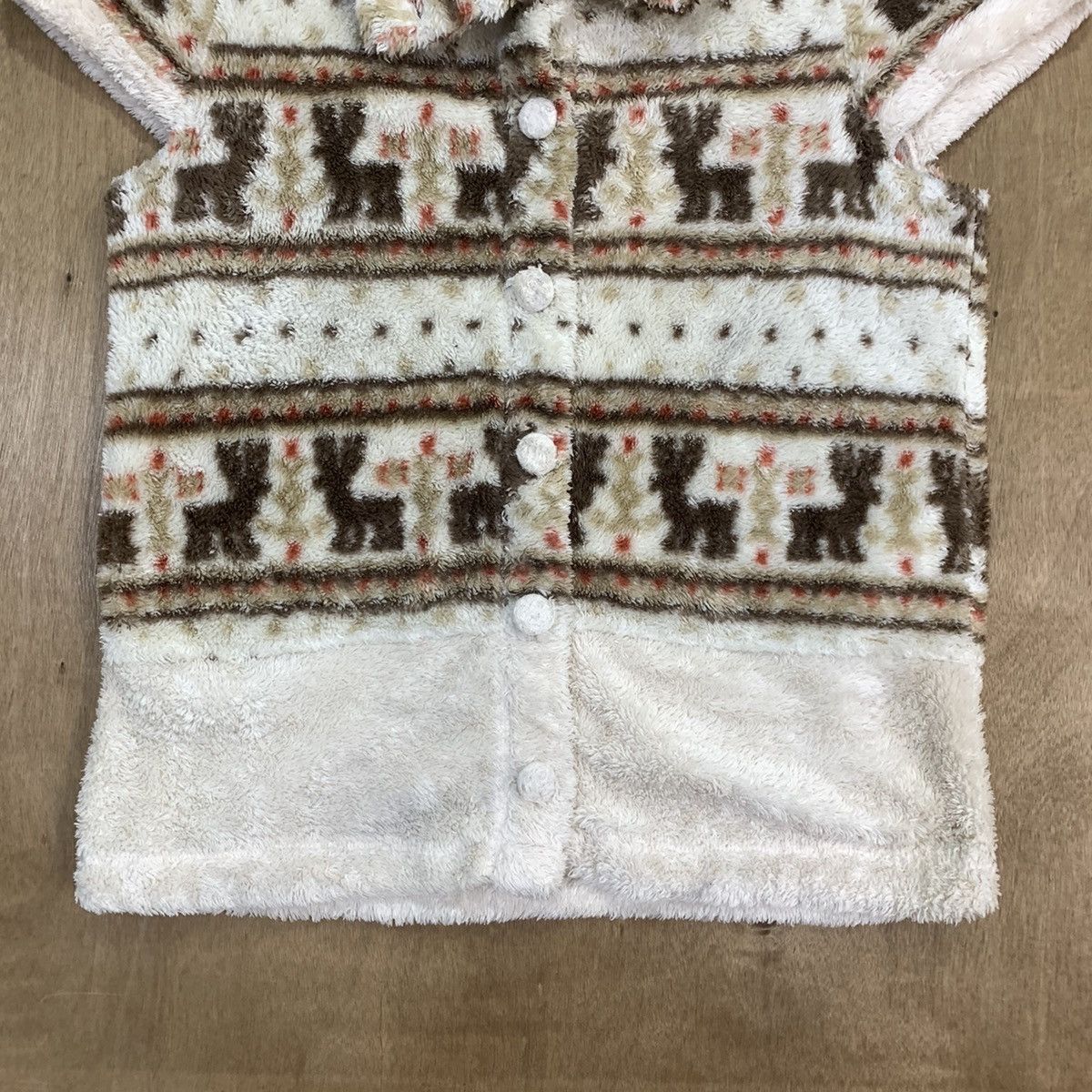 Aran Isles Knitwear × Japanese Brand × Northern Isles GERRY COSBY Vintage Fair Isle Fur Fleece Navajo Vest Jacket Size US M / EU 48-50 / 2 - 5 Thumbnail