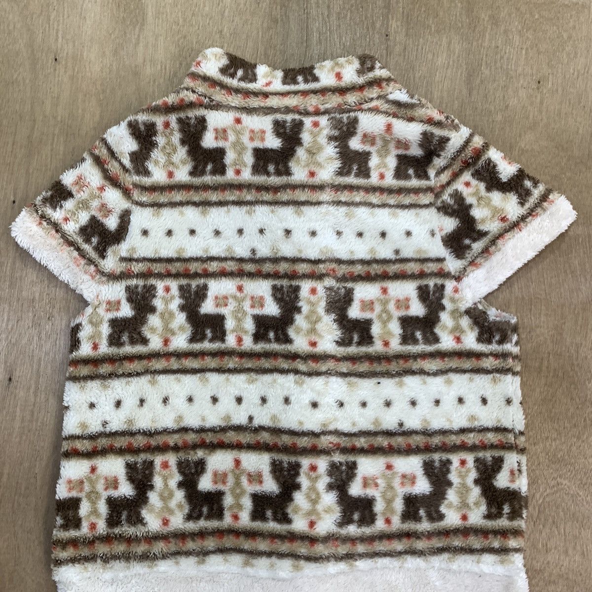 Aran Isles Knitwear × Japanese Brand × Northern Isles GERRY COSBY Vintage Fair Isle Fur Fleece Navajo Vest Jacket Size US M / EU 48-50 / 2 - 11 Thumbnail