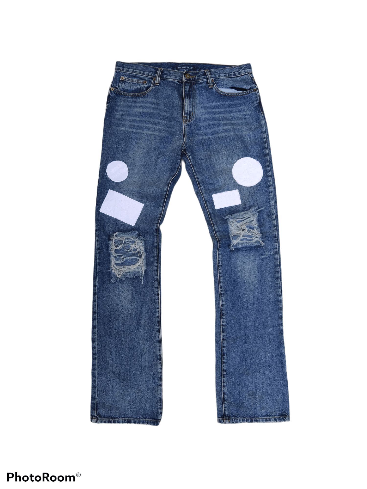 Japanese Brand JAPANESE BRAND DiSTRESSED PACTHWORK THE BLUE BEAR PANTS Size US 34 / EU 50 - 1 Thumbnail
