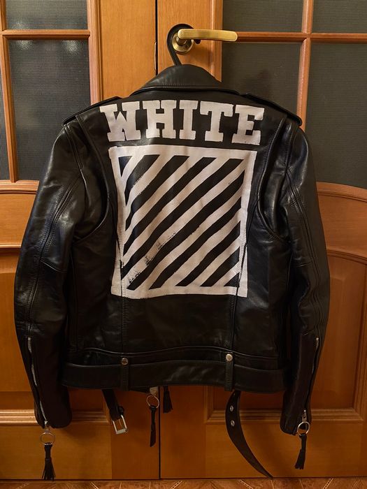Off-White Off-White Virgil Abloh Leather Biker Jacket FW2016