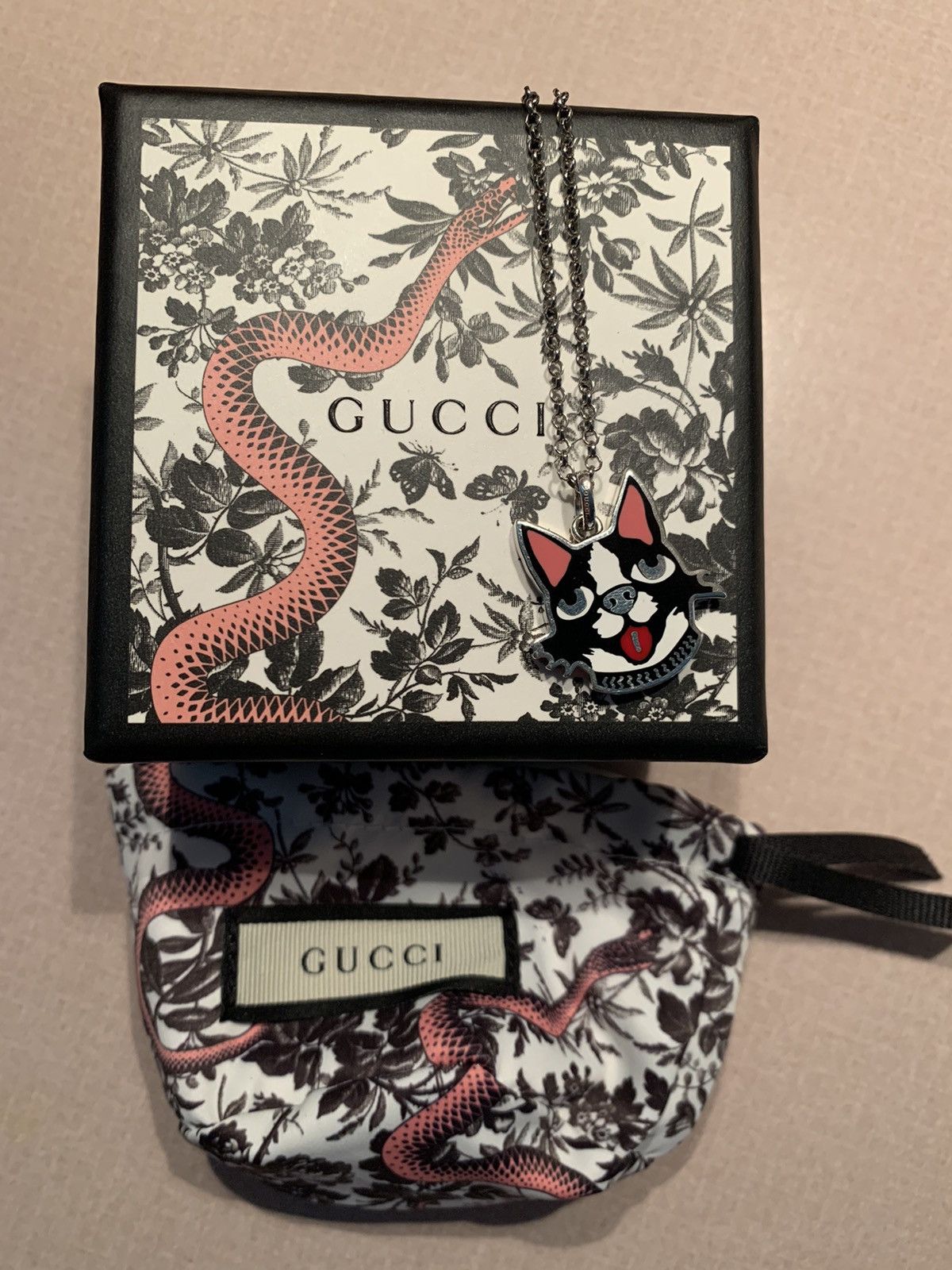 Gucci × Sterling Silver *RARE* Gucci Bosco Sterling Silver Enamel Necklace Size ONE SIZE - 1 Thumbnail