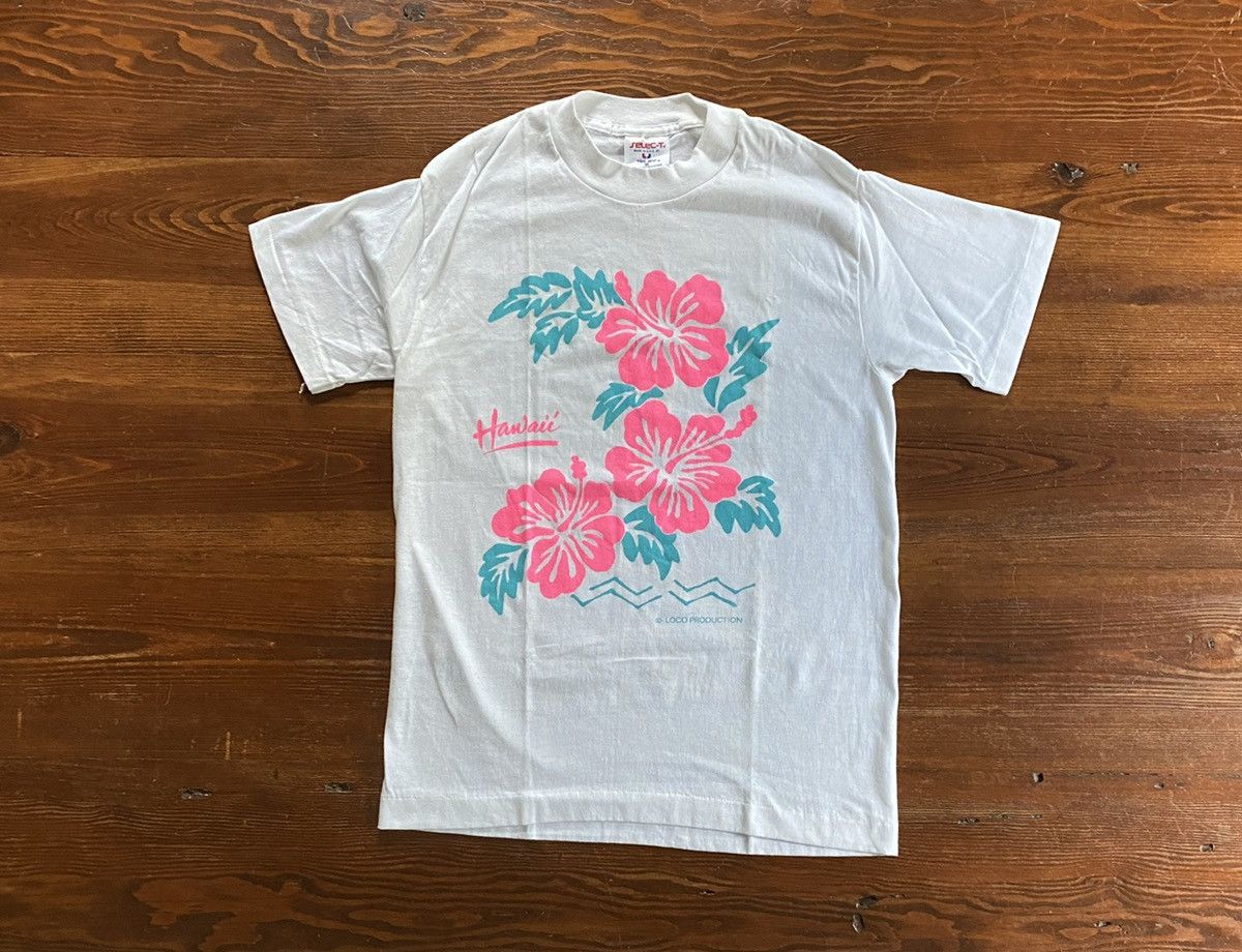 Vintage Vintage 80’s Hawaiian Flowers Single Stitch Tee Size US S / EU 44-46 / 1 - 1 Thumbnail