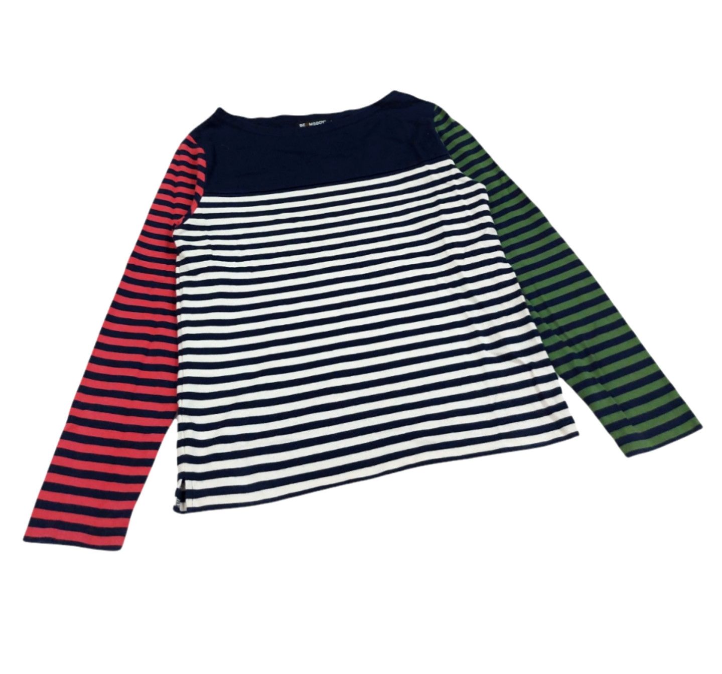 Beams Plus × Designer × Japanese Brand RARE! BEAMSBOY WIDE COLLAR PUNK MULTICOLORED STRIPED Size US S / EU 44-46 / 1 - 5 Thumbnail