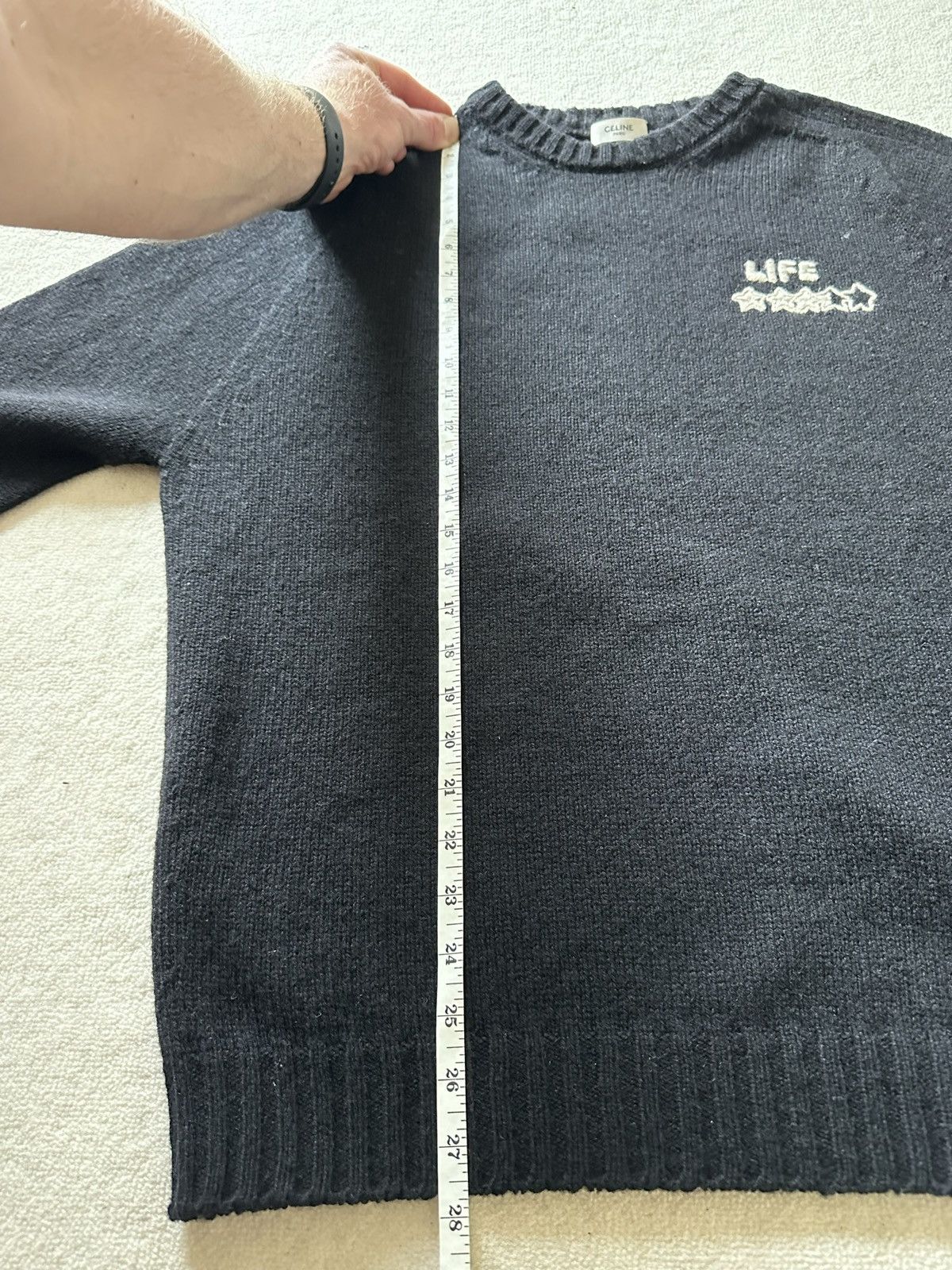 Celine FW21 Celine Teen Knight Poem Life star sweater Hedi Slimane Size US M / EU 48-50 / 2 - 9 Thumbnail