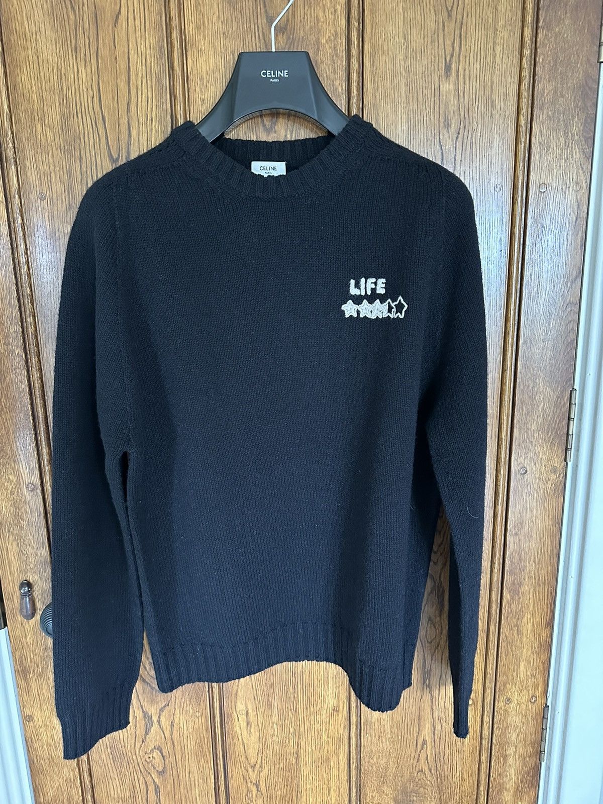 Celine FW21 Celine Teen Knight Poem Life star sweater Hedi Slimane Size US M / EU 48-50 / 2 - 5 Thumbnail