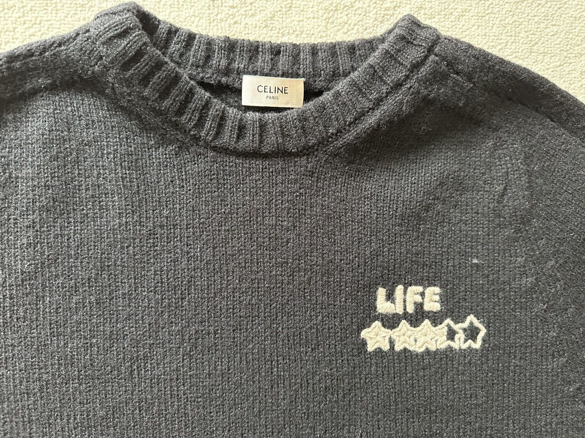 Celine FW21 Celine Teen Knight Poem Life star sweater Hedi Slimane Size US M / EU 48-50 / 2 - 13 Thumbnail