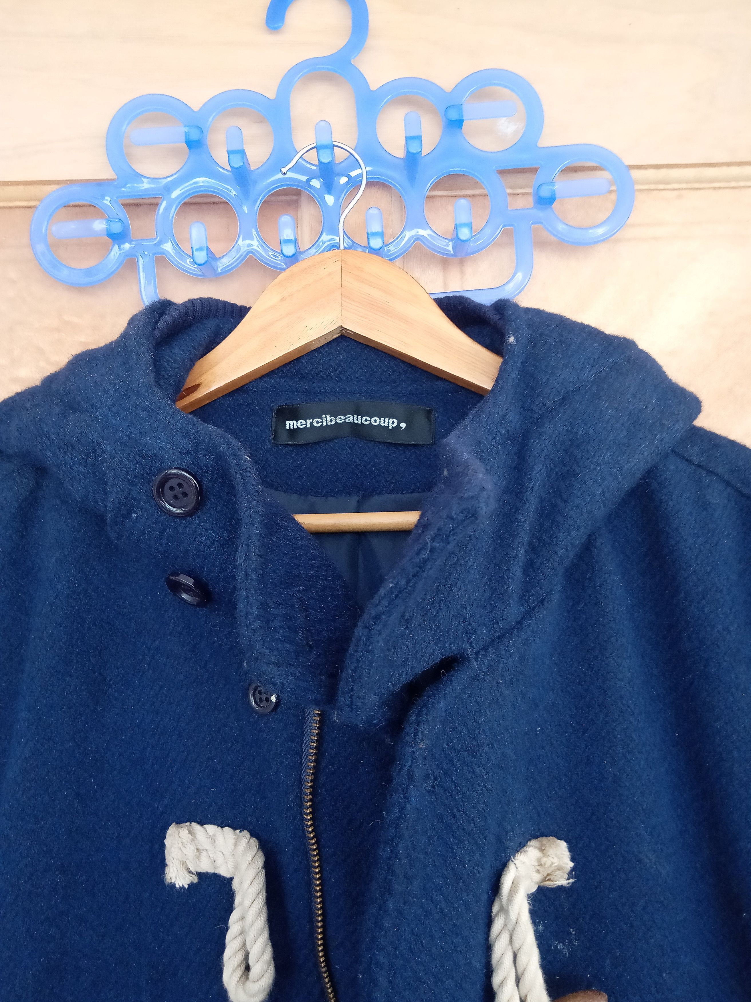 Issey Miyake × mercibeaucoup ISSEY MIYAKE WOOL HOODIE VARSITY JACKET Size US M / EU 48-50 / 2 - 6 Thumbnail