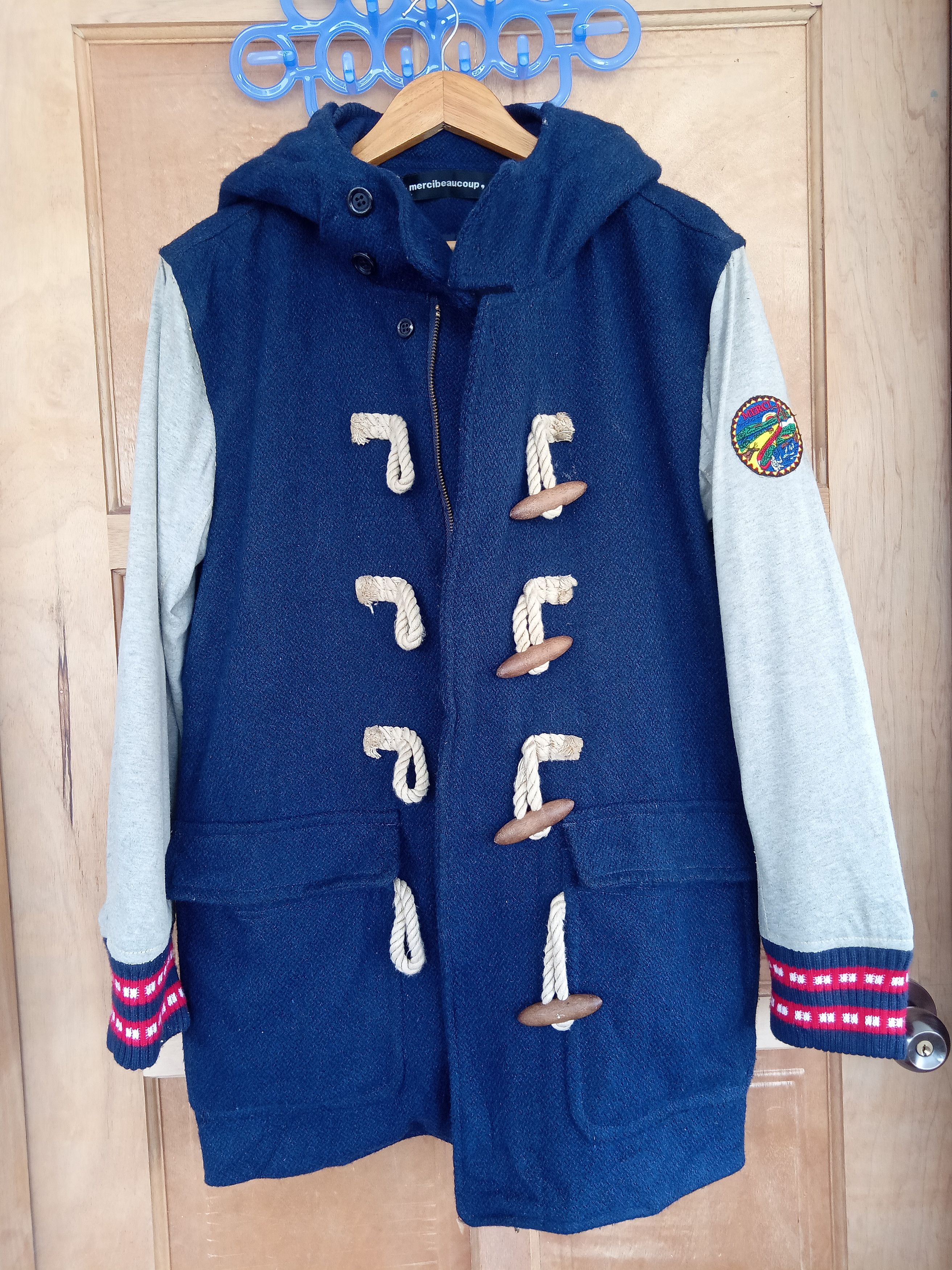 Issey Miyake × mercibeaucoup ISSEY MIYAKE WOOL HOODIE VARSITY JACKET Size US M / EU 48-50 / 2 - 1 Thumbnail