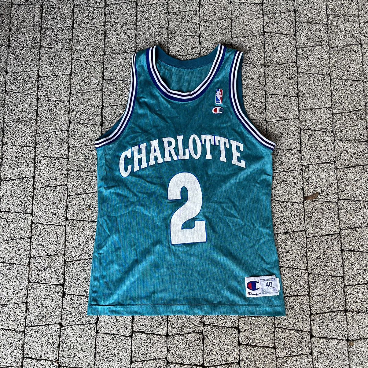 #6 Eddie Jones Charlotte Hornets vintage Champion outlet NBA Basketball Jersey Shorts