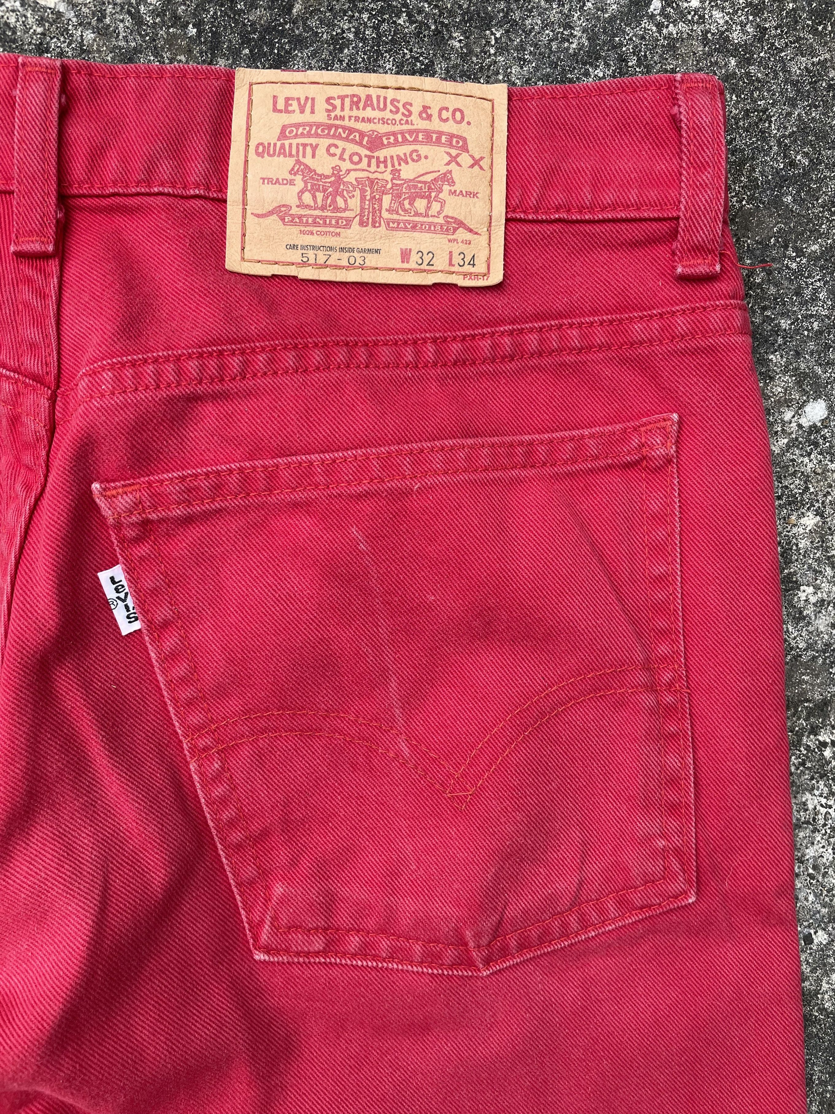 Levi's × Vintage Bleach Faded Red Levi's 517 Bootcut Jeans Size US 30 / EU 46 - 6 Thumbnail