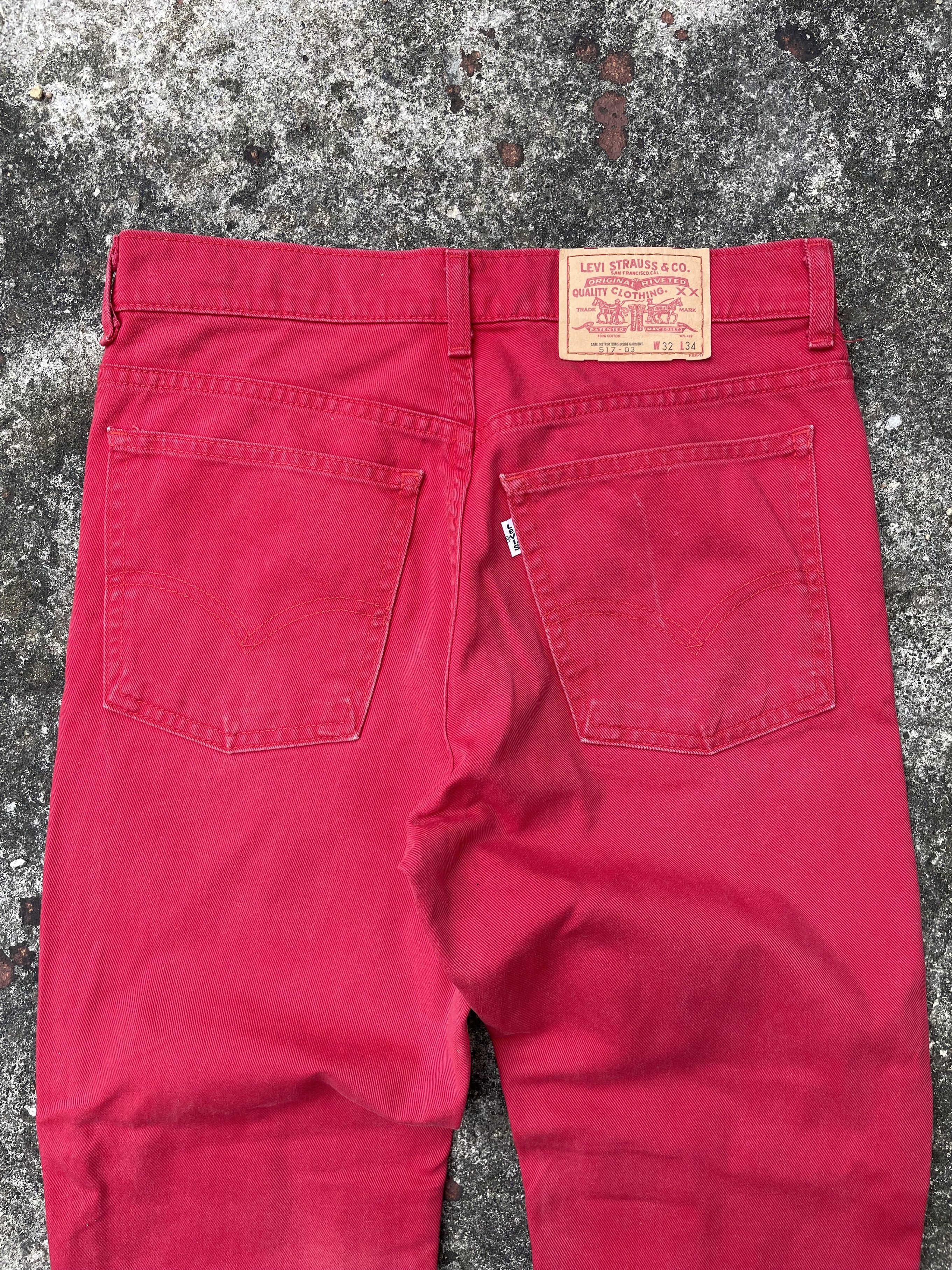 Levi's × Vintage Bleach Faded Red Levi's 517 Bootcut Jeans Size US 30 / EU 46 - 5 Thumbnail
