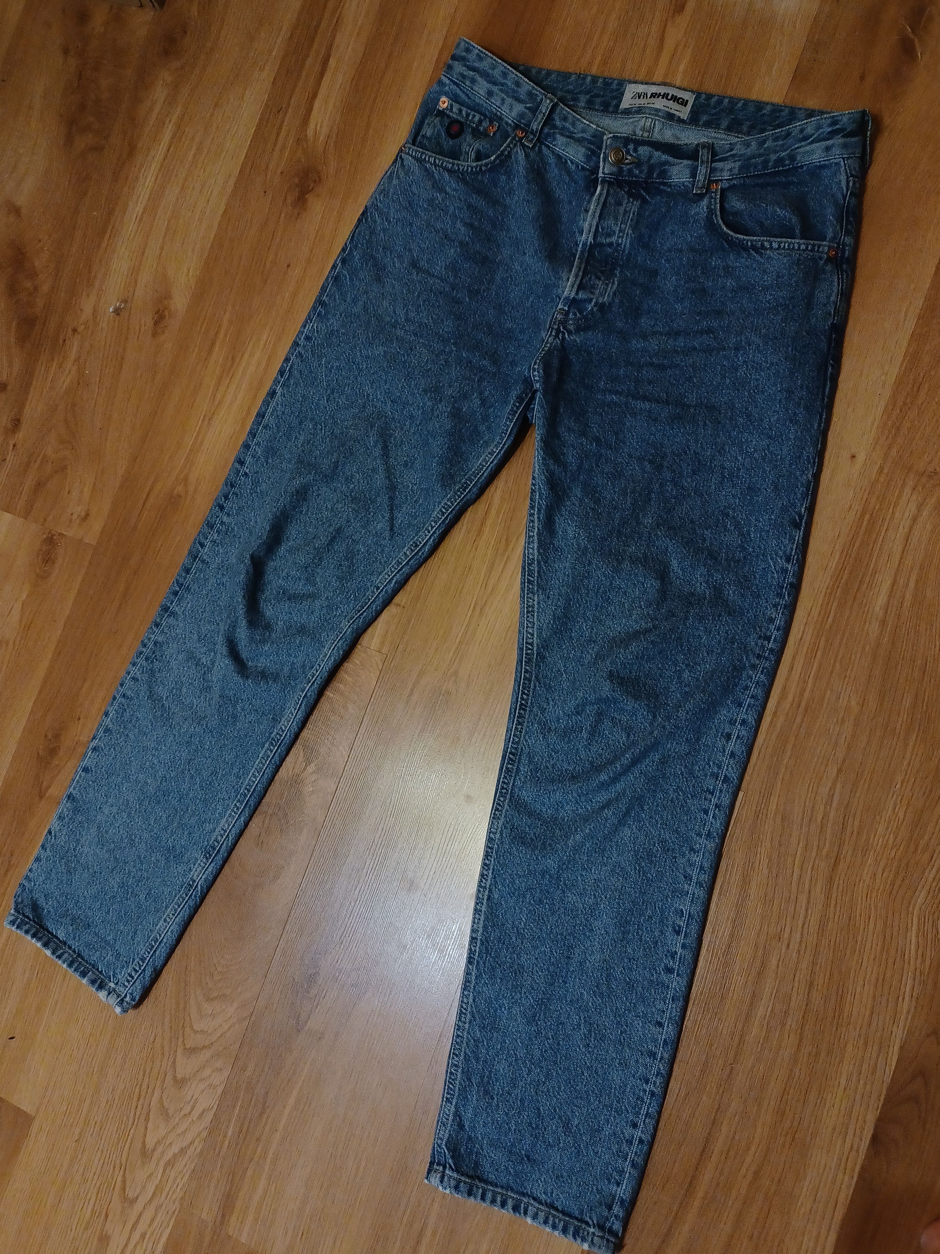 Rhuigi x Zara 32 navy straight jeans denim