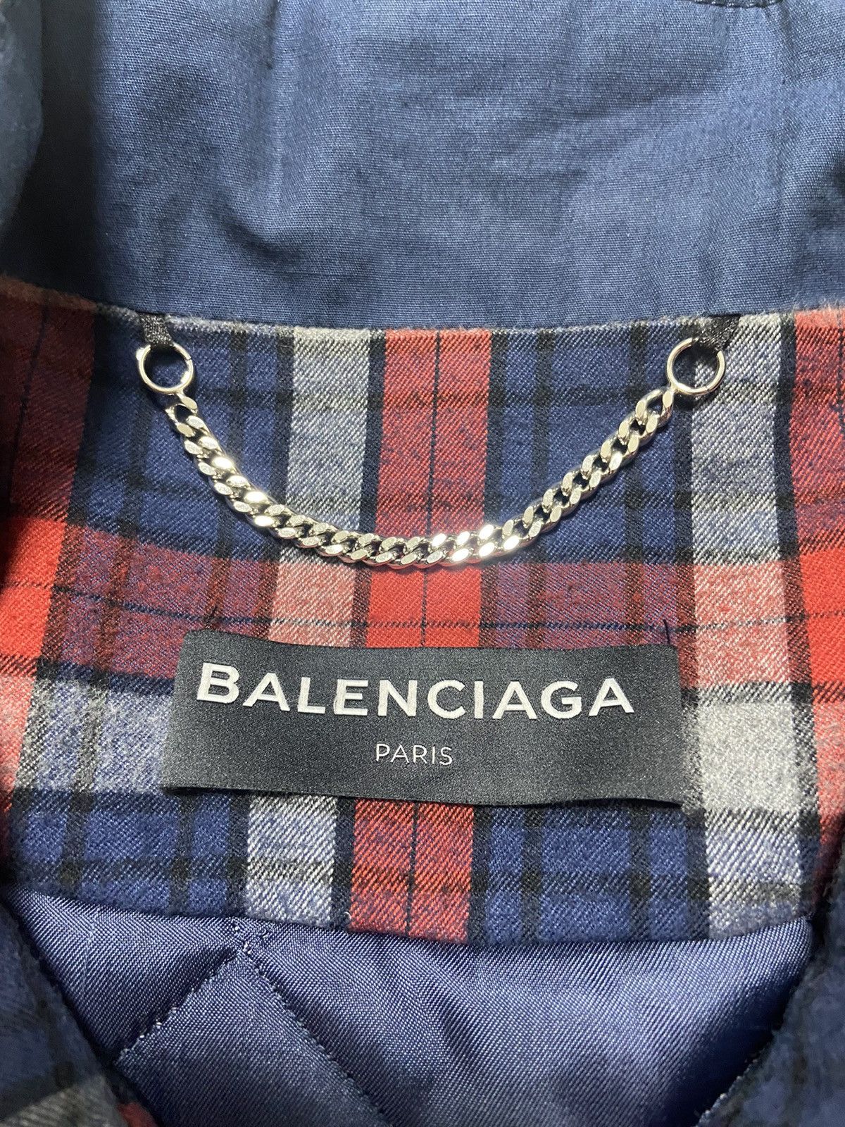 Balenciaga 46 Balenciaga 17FW quilted flannel shirt padded jacket Size US S / EU 44-46 / 1 - 5 Thumbnail