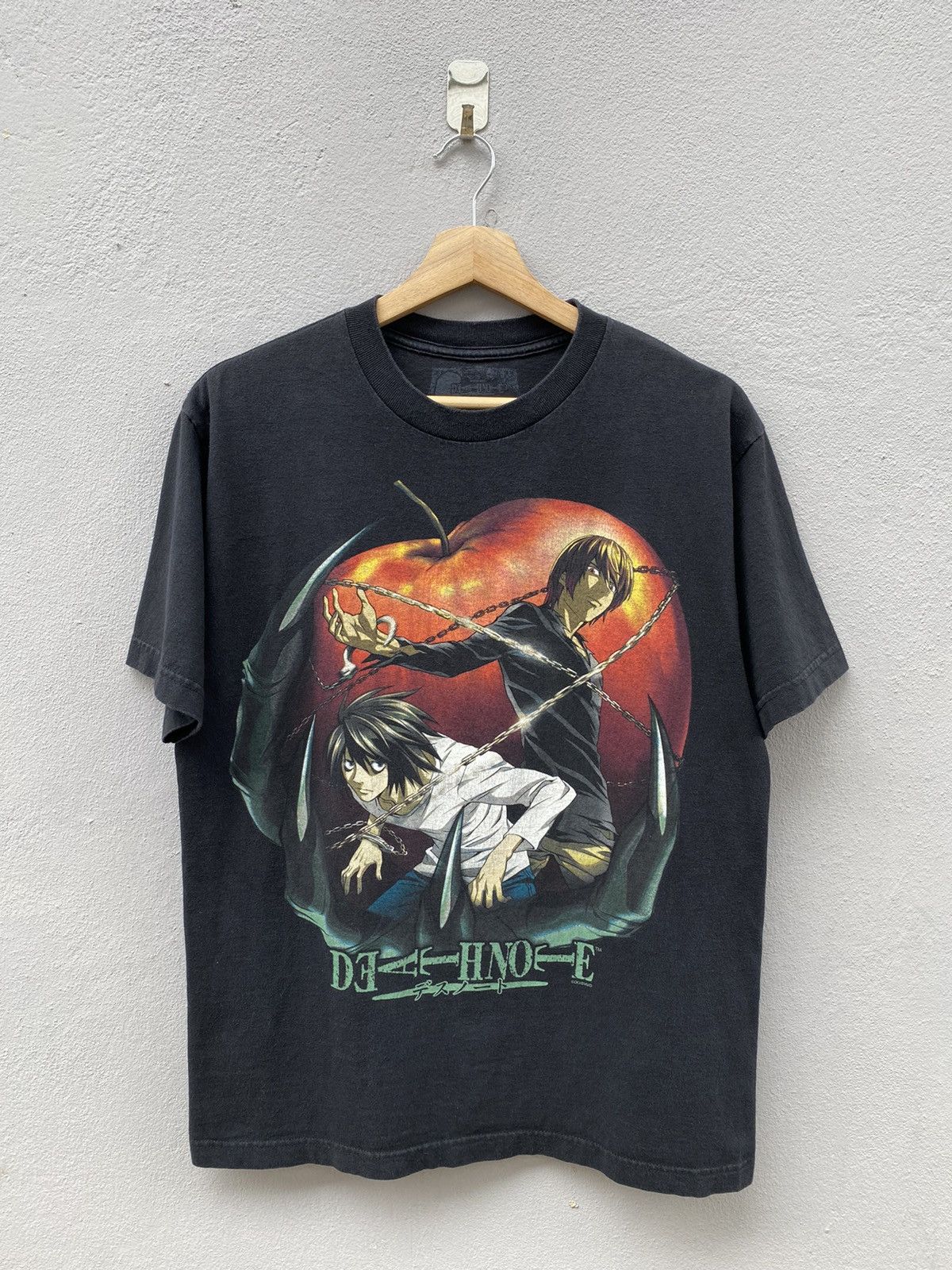 Japanese Brand Vintage Rare Anime DEATH NOTE “Kira & L” Overprint Graphic Size US M / EU 48-50 / 2 - 1 Thumbnail