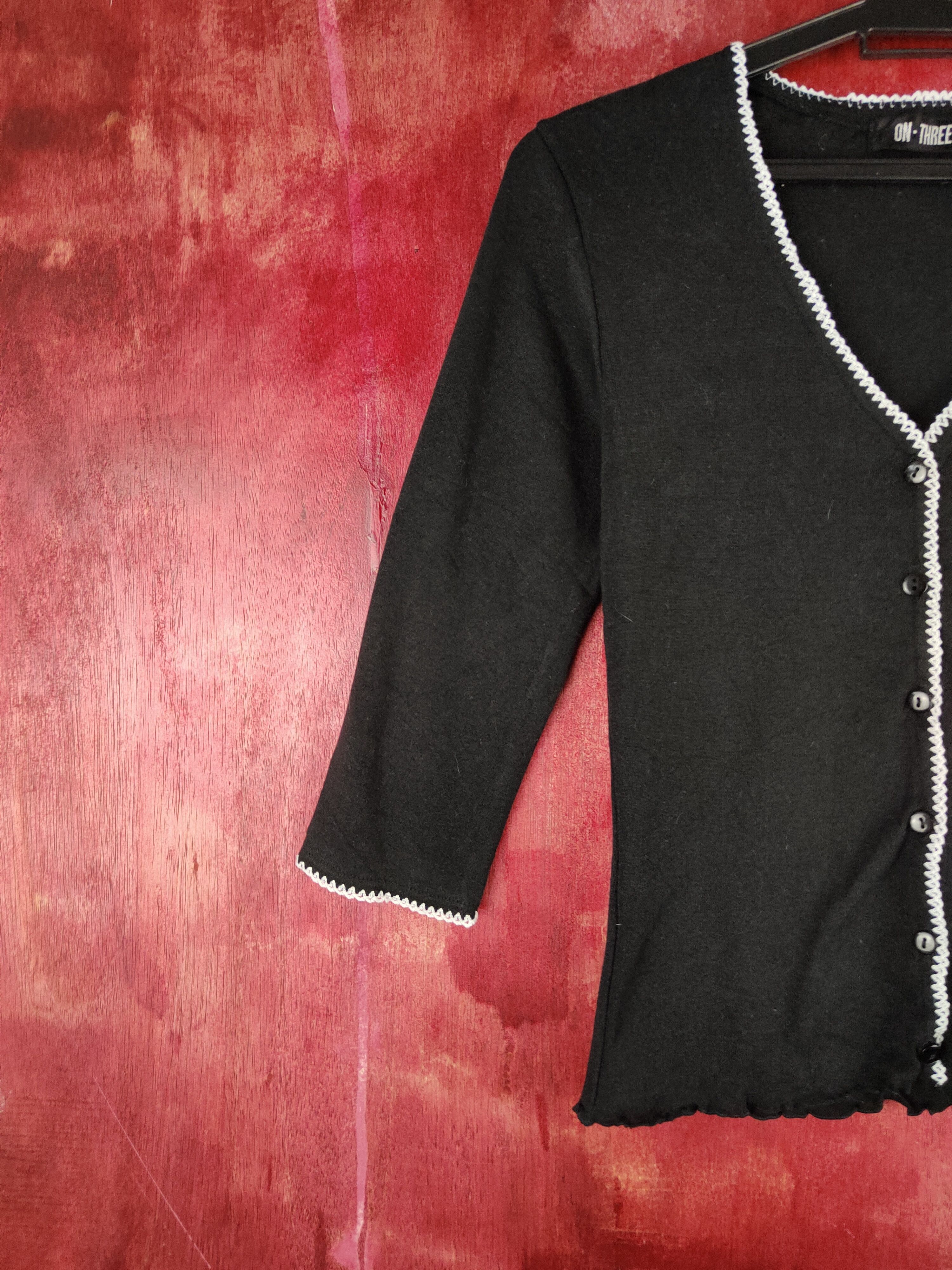 Japanese Brand On-three-B Black Cardigan #S902 Size XS / US 0-2 / IT 36-38 - 3 Thumbnail
