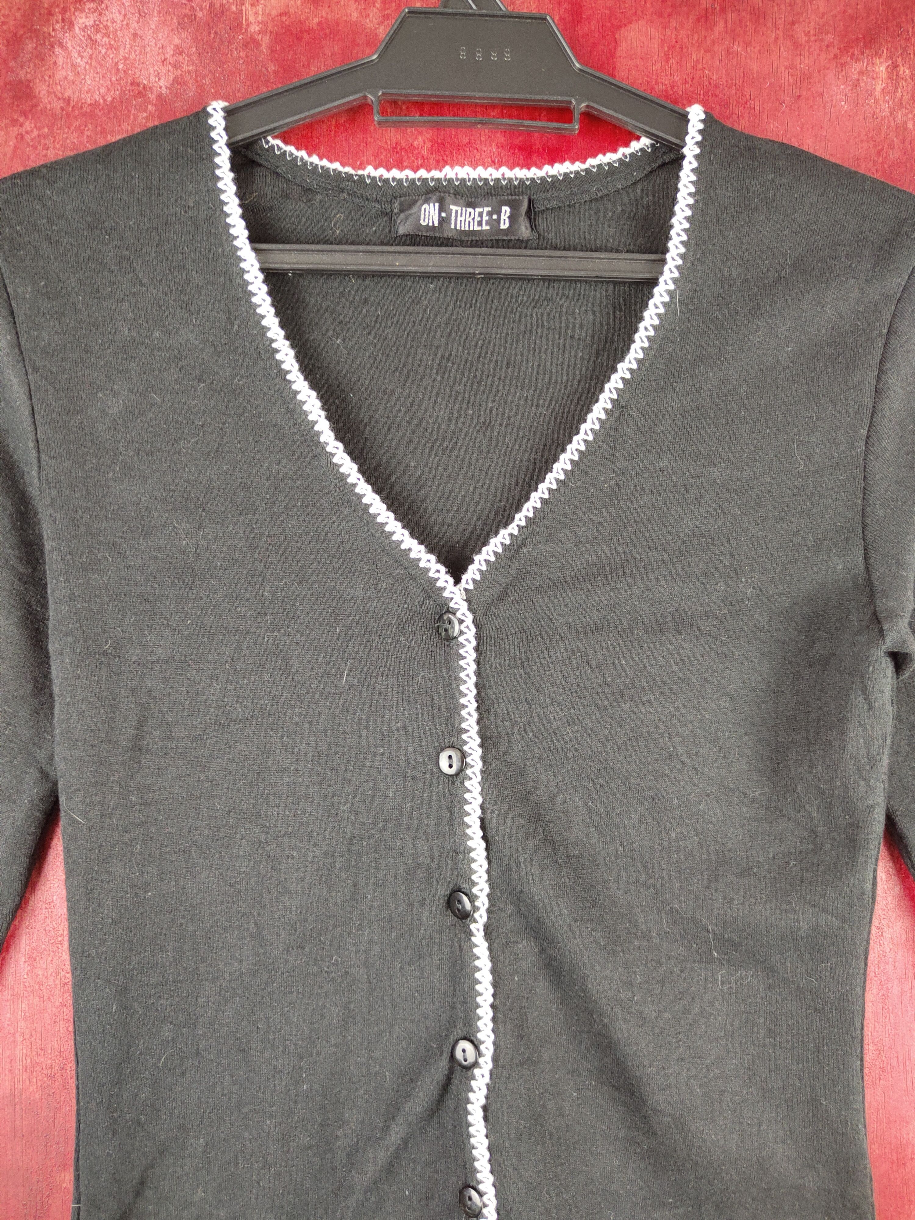 Japanese Brand On-three-B Black Cardigan #S902 Size XS / US 0-2 / IT 36-38 - 2 Thumbnail