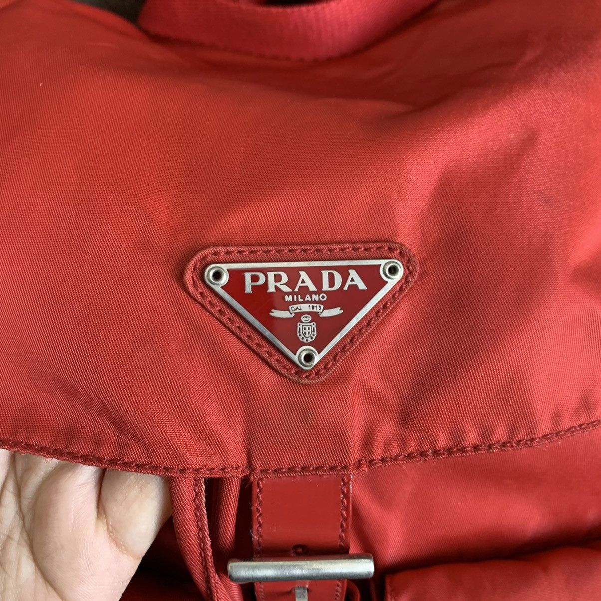 Prada Vintage Prada Red Medium Backpack With Authentic Card Size ONE SIZE - 4 Thumbnail