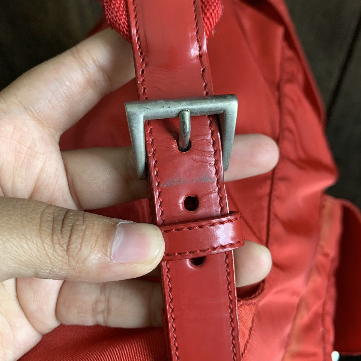 Prada Vintage Prada Red Medium Backpack With Authentic Card Size ONE SIZE - 5 Thumbnail