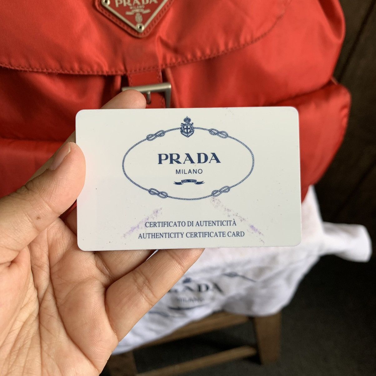 Prada Vintage Prada Red Medium Backpack With Authentic Card Size ONE SIZE - 11 Thumbnail
