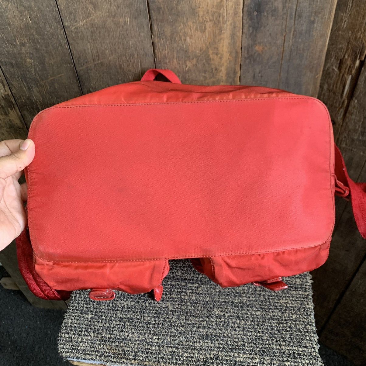 Prada Vintage Prada Red Medium Backpack With Authentic Card Size ONE SIZE - 9 Thumbnail