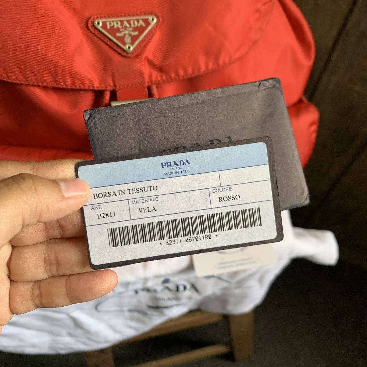 Prada Vintage Prada Red Medium Backpack With Authentic Card Size ONE SIZE - 12 Thumbnail