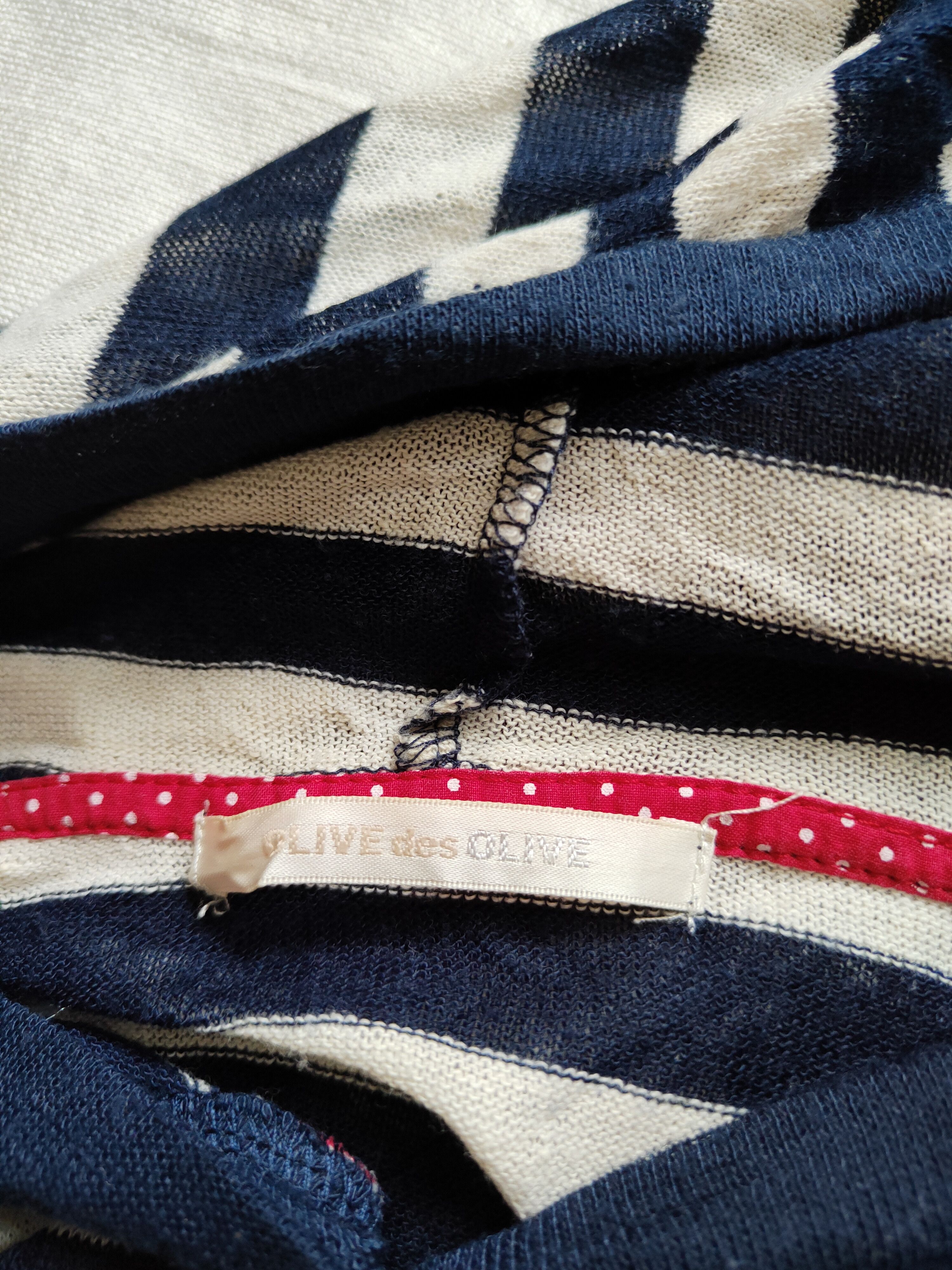 Japanese Brand Olived des Olive Navy/White Stripe Hoodie Cardigan #S851 Size M / US 6-8 / IT 42-44 - 11 Thumbnail
