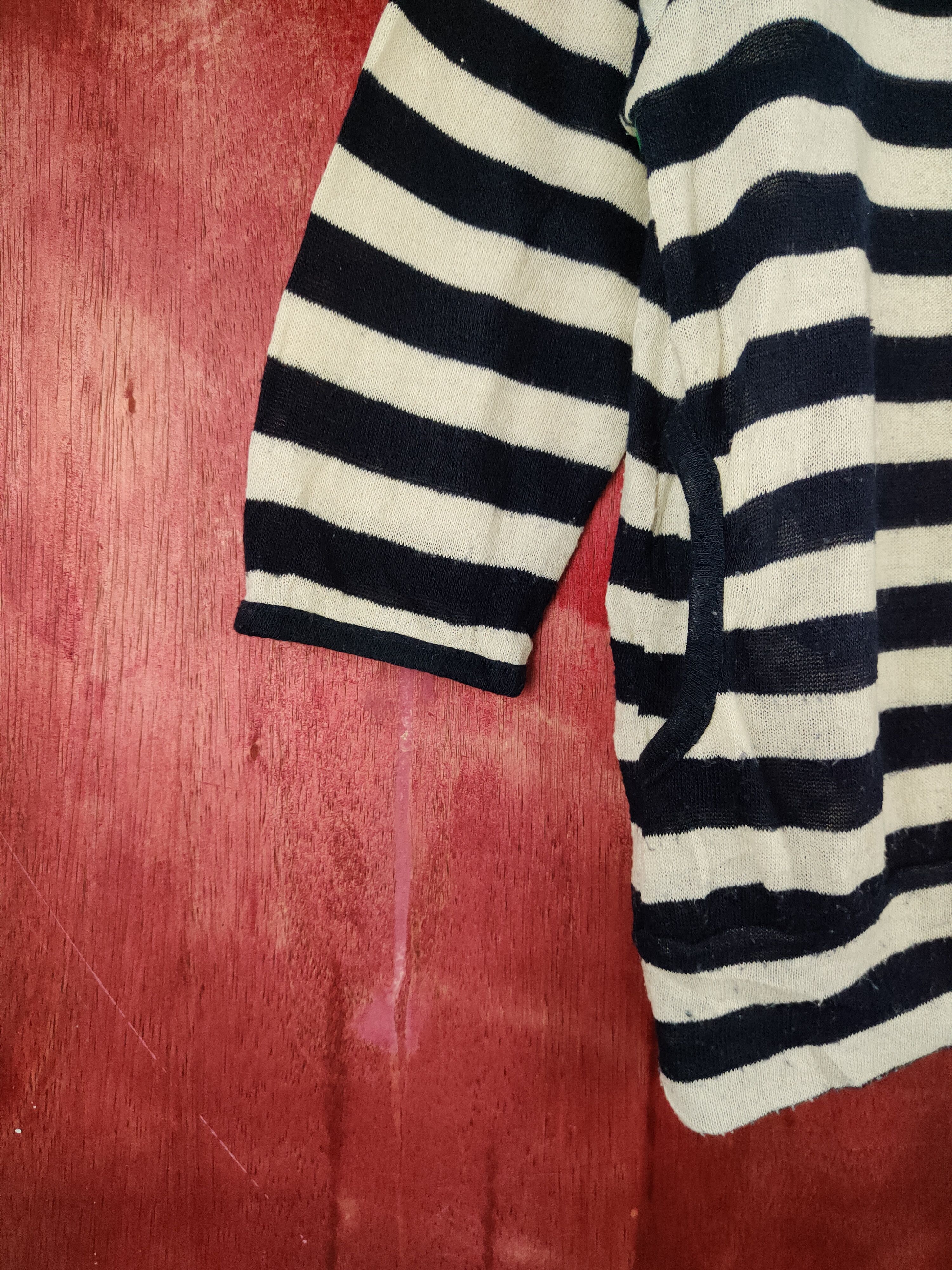 Japanese Brand Olived des Olive Navy/White Stripe Hoodie Cardigan #S851 Size M / US 6-8 / IT 42-44 - 4 Thumbnail