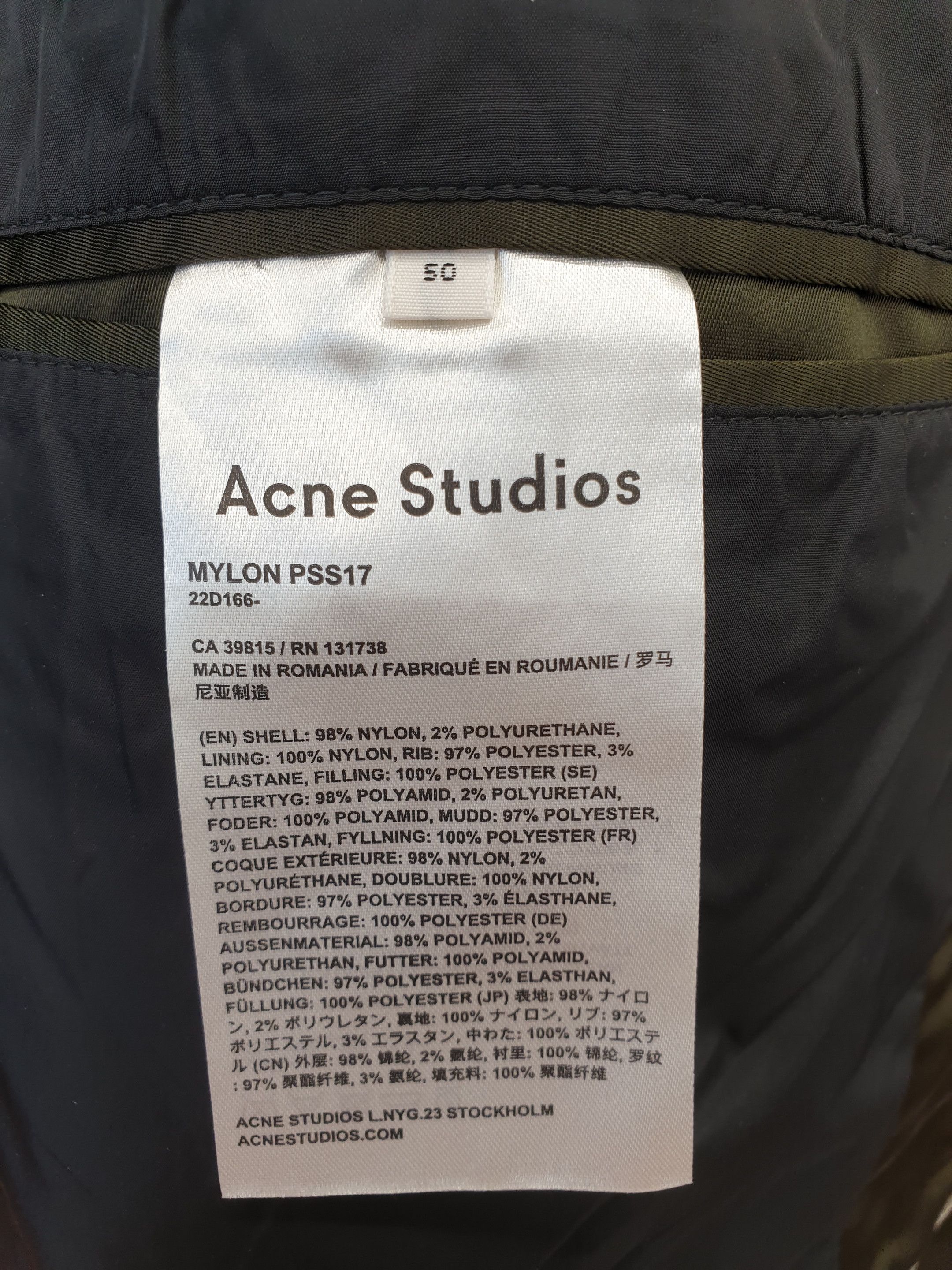 Acne Studios × Designer Acne Studios Mylon Bomber Jacket EU50 Size US M / EU 48-50 / 2 - 5 Thumbnail