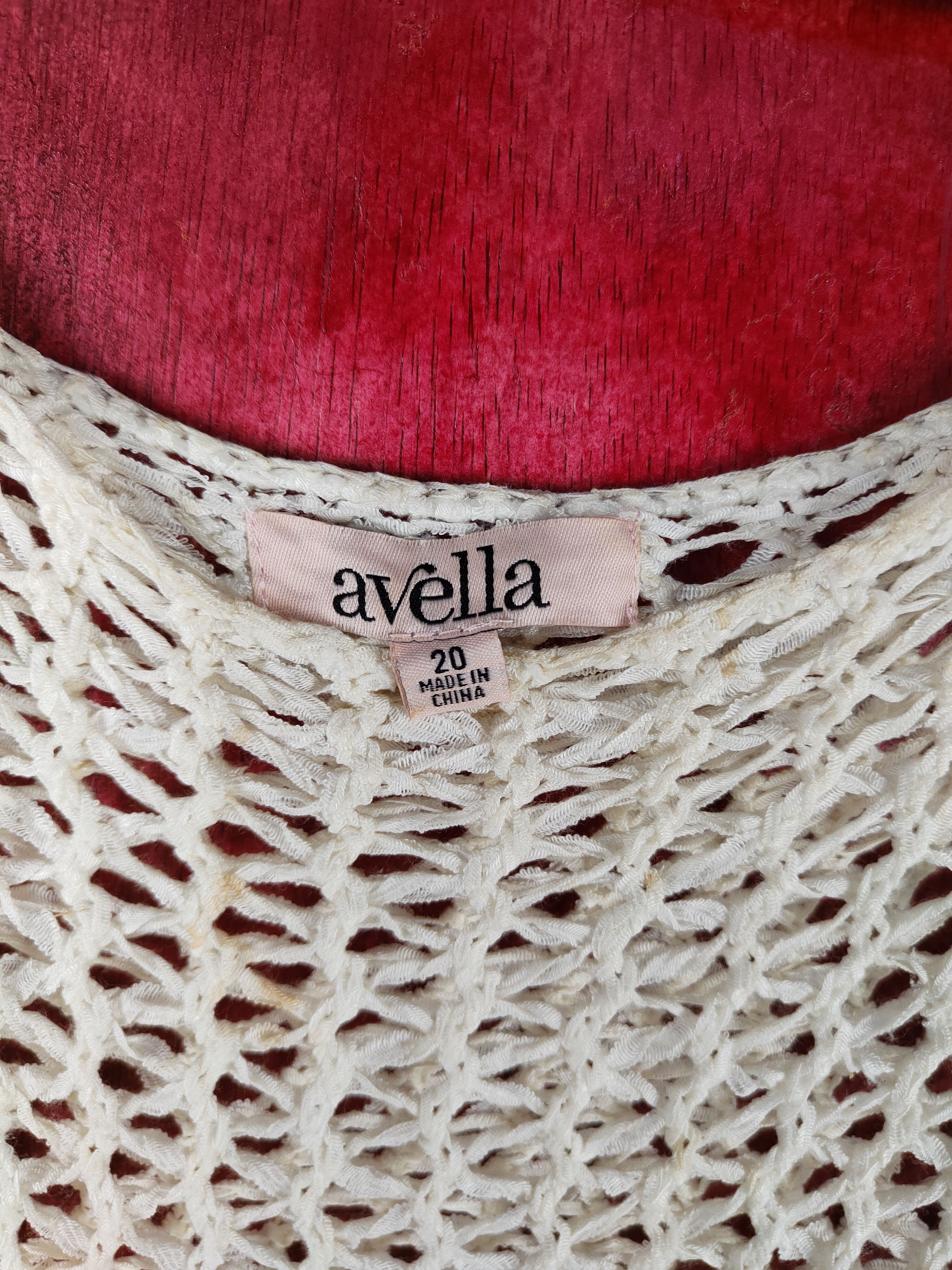 Homespun Knitwear Avella Cream Crochet Meshnet Knitwear #S1021 Size L / US 10 / IT 46 - 9 Thumbnail