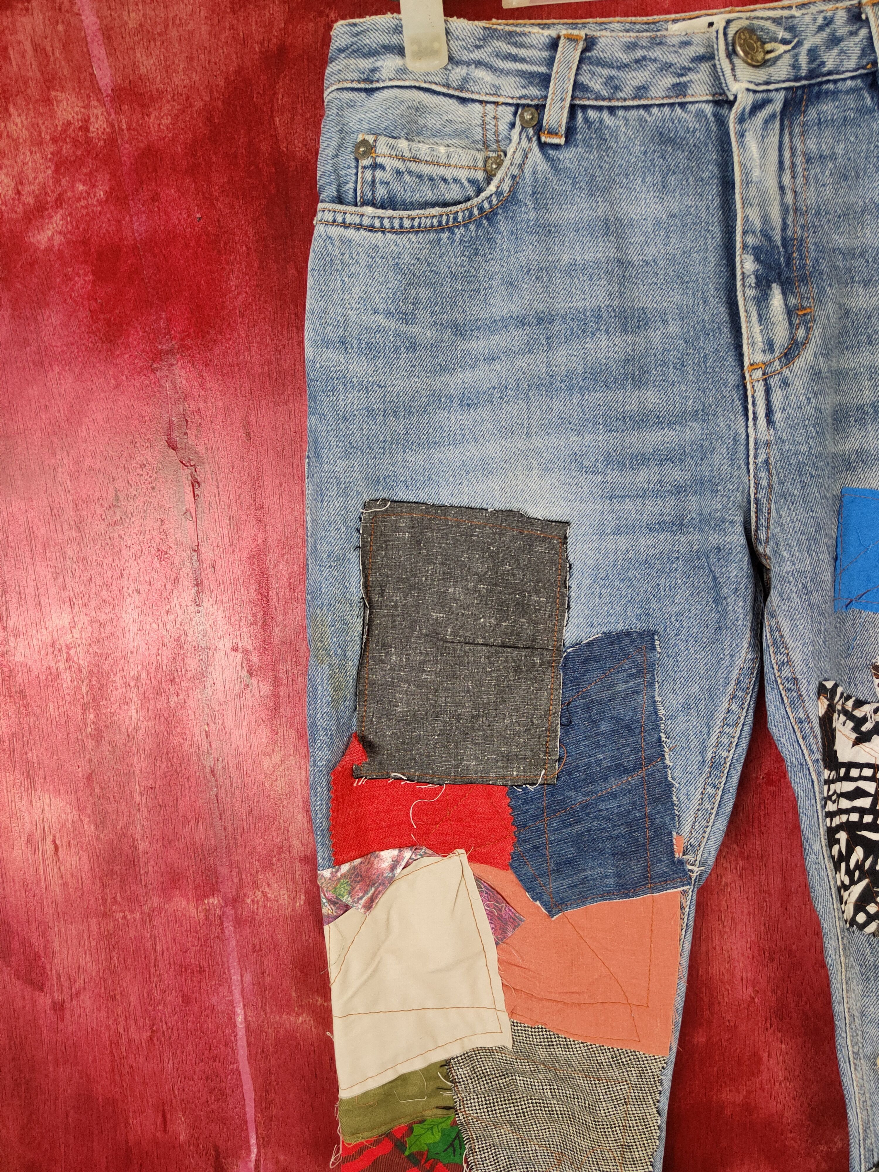 Acne Studios Acne Studios reworked reconstruct patchwork custom #5156DLL Size US 29 - 3 Thumbnail