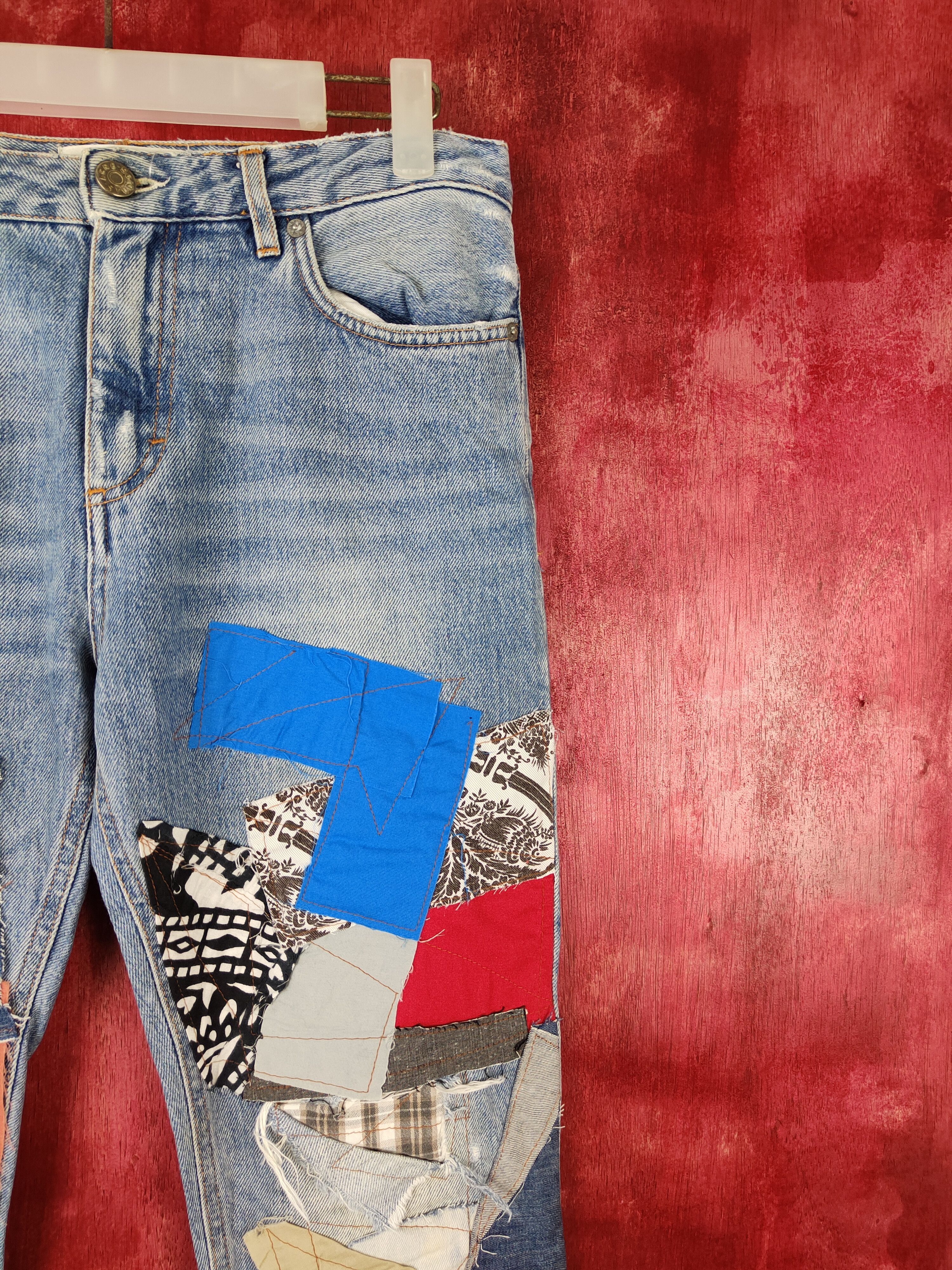 Acne Studios Acne Studios reworked reconstruct patchwork custom #5156DLL Size US 29 - 5 Thumbnail