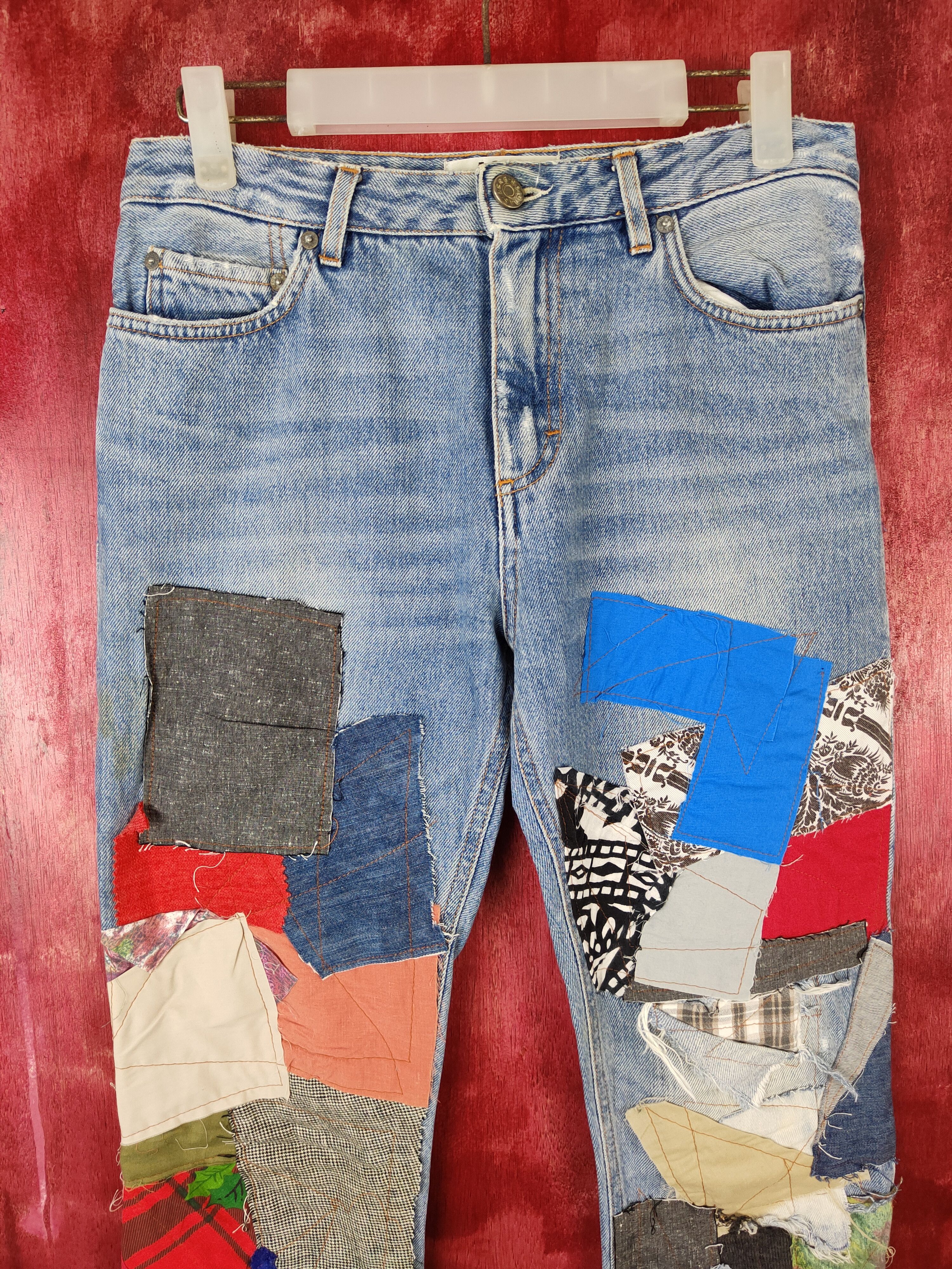 Acne Studios Acne Studios reworked reconstruct patchwork custom #5156DLL Size US 29 - 2 Thumbnail
