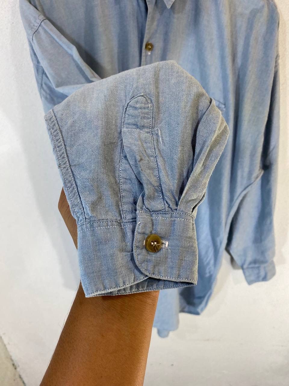 Banana Republic × Vintage Vintage banana republic half button longsleeves denim shirt Size US M / EU 48-50 / 2 - 6 Thumbnail