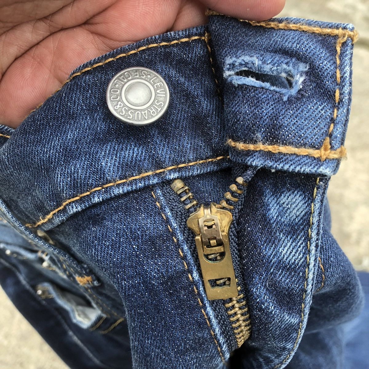 Levi's × Vintage 🔥Rare🔥Levis 502 Stoned Wash Rips Distress Denim Jeans Size US 30 / EU 46 - 10 Thumbnail