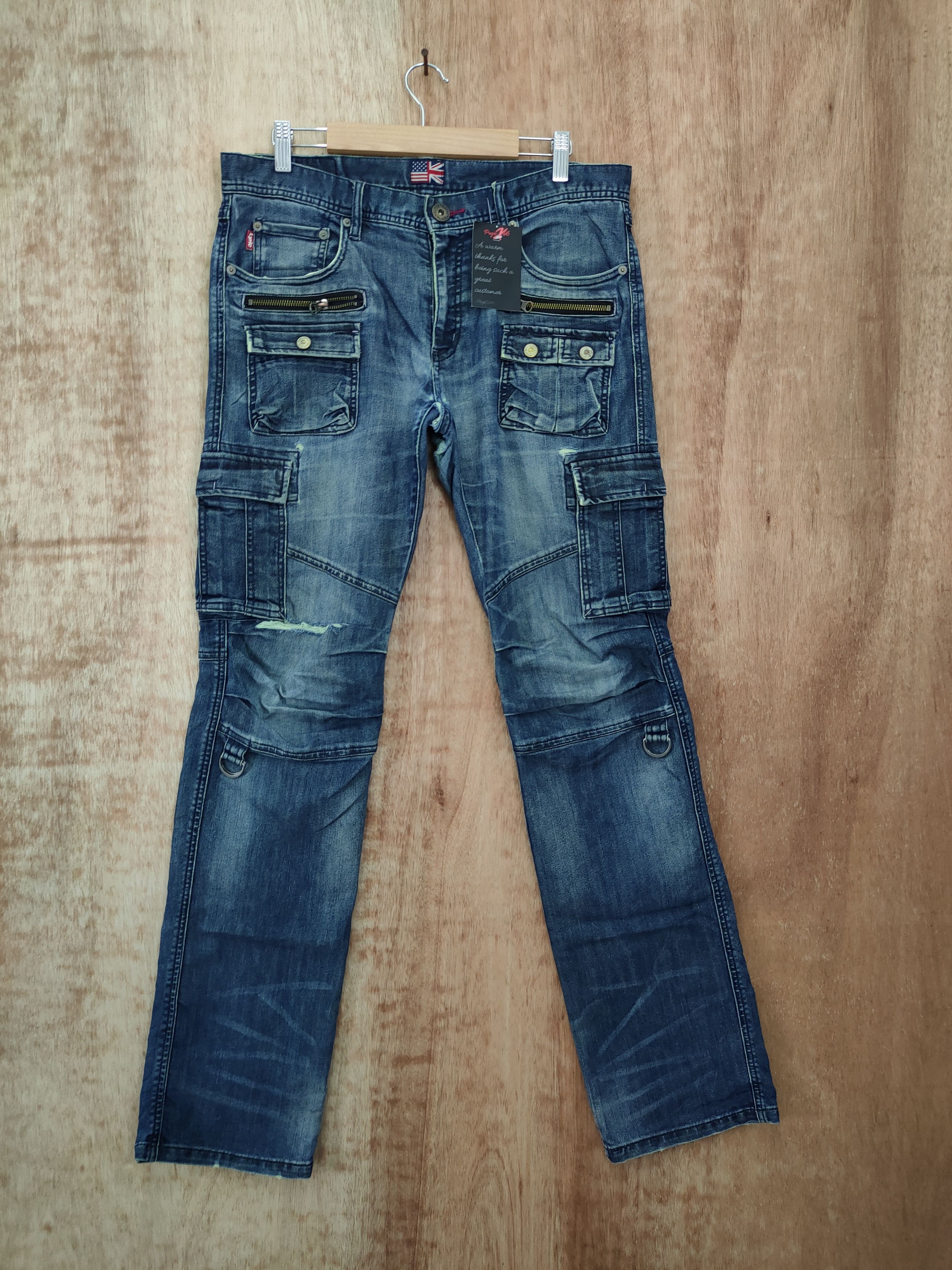 Grailed DL Lyric distressed denim multipocket cargo pants #46-103T Size US 32 / EU 48 - 1 Thumbnail