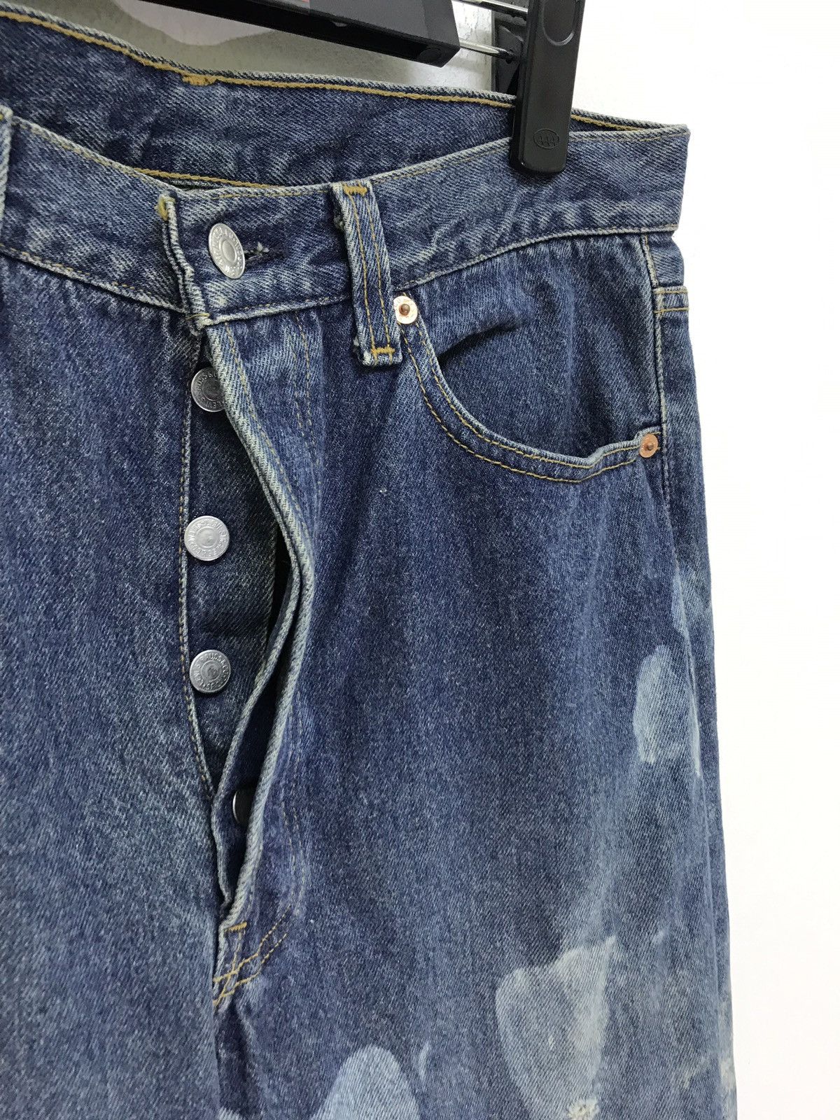 Levi's Vtg 90s Levi’s 501 Distressed Denim Bleach Regular Size US 31 - 5 Thumbnail