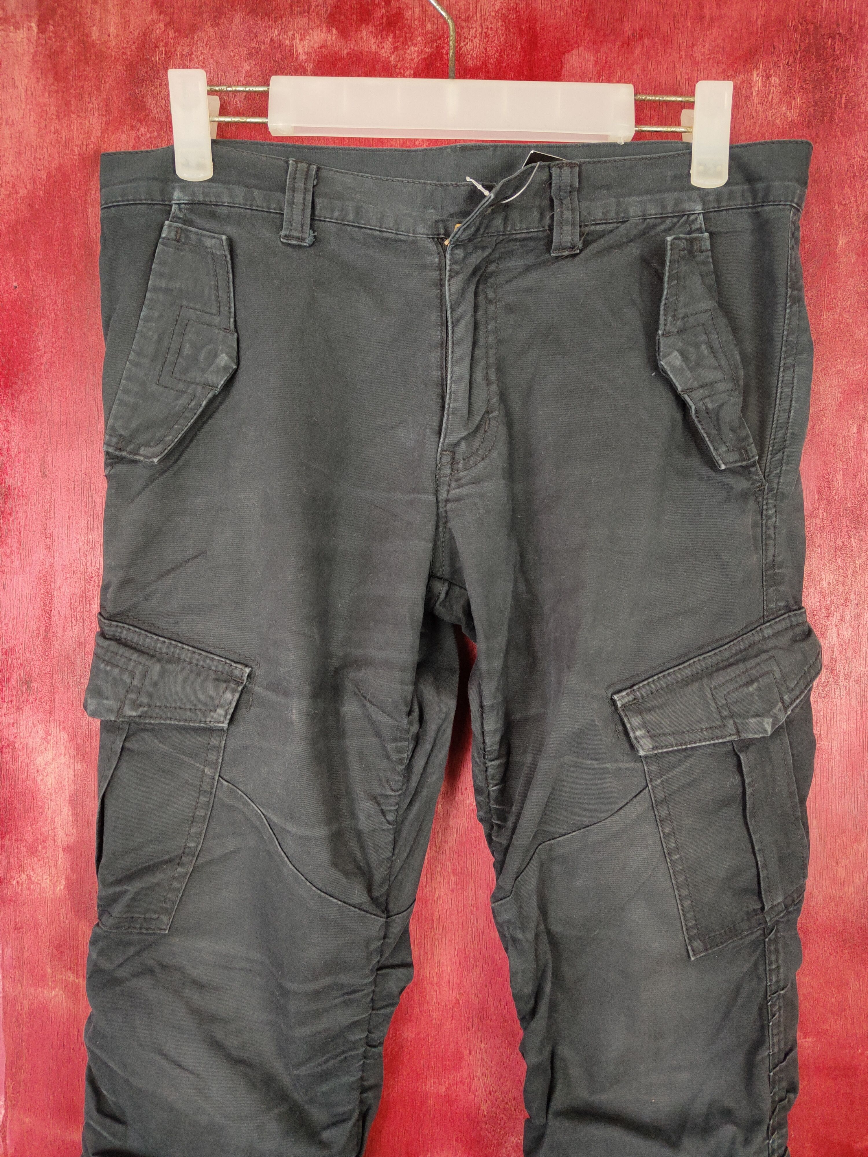 Tornado Mart Tornado Mart Black Multi Pocket spring Cargo Pants #4906 Size 29" - 2 Thumbnail
